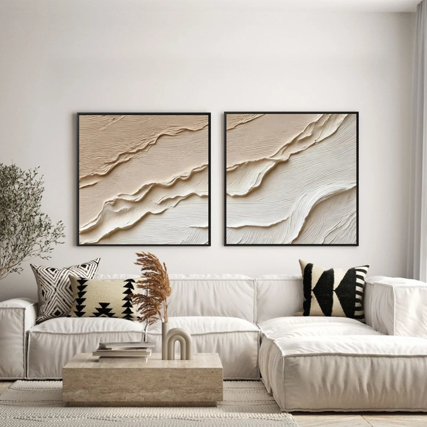 Minimalist Textured Canvas Art Set of 2 #MM378