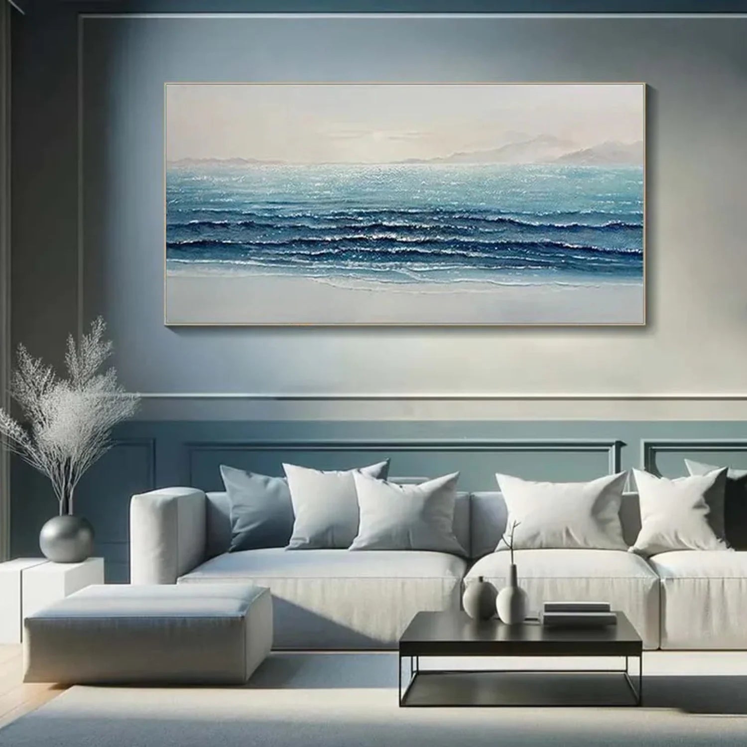 Sea & Sky Abstract Textured Wall Art #MS206