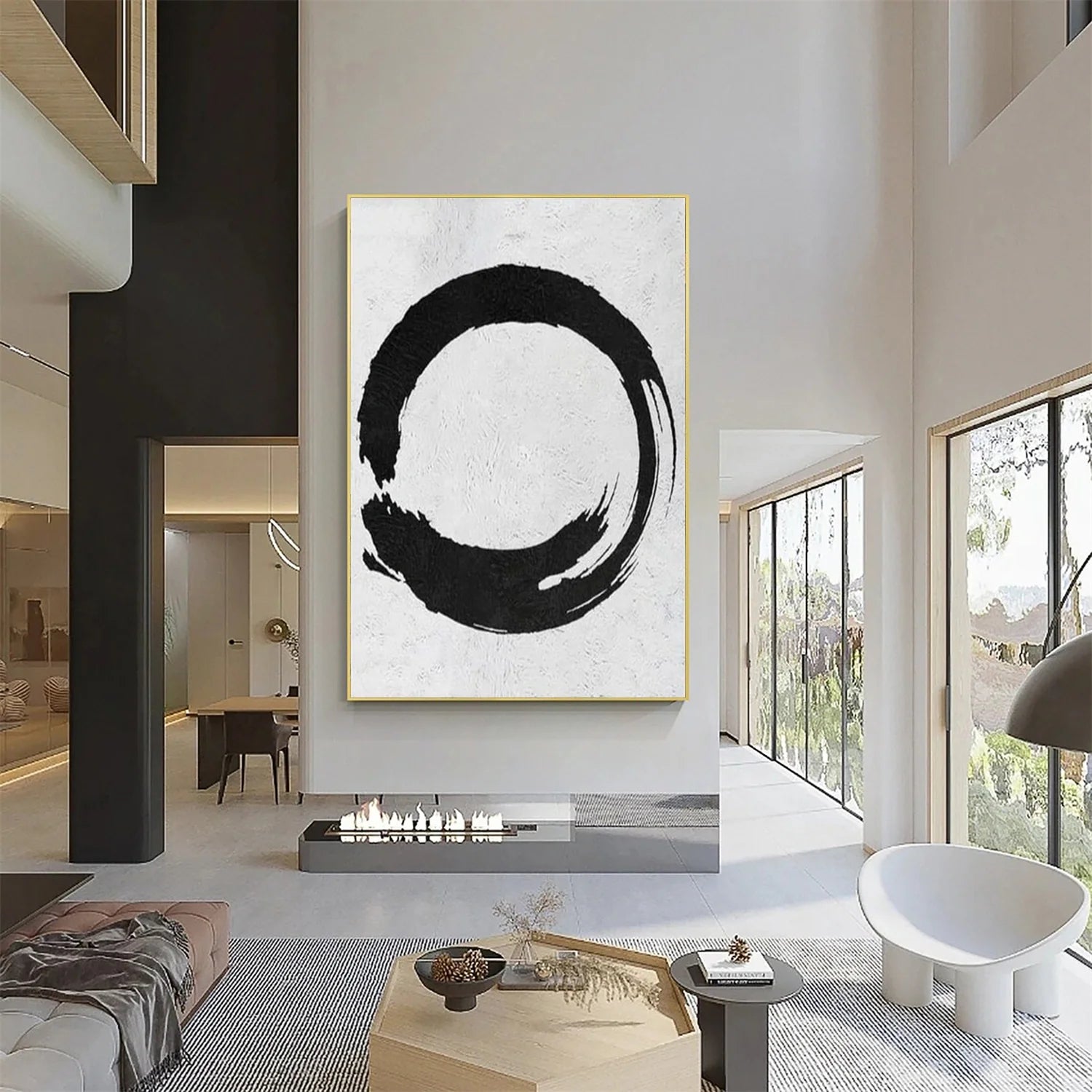 Black and White Minimalist Canvas Art #MZ113