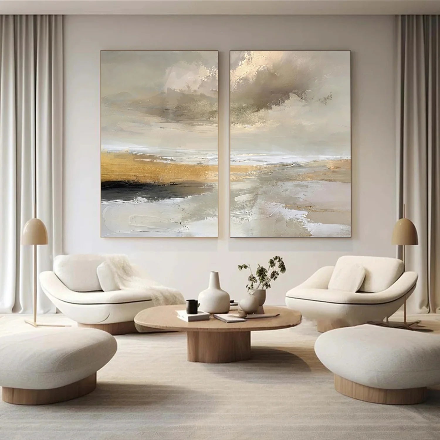 Sea & Sky Abstract Wall Art Set of 2 #MS225