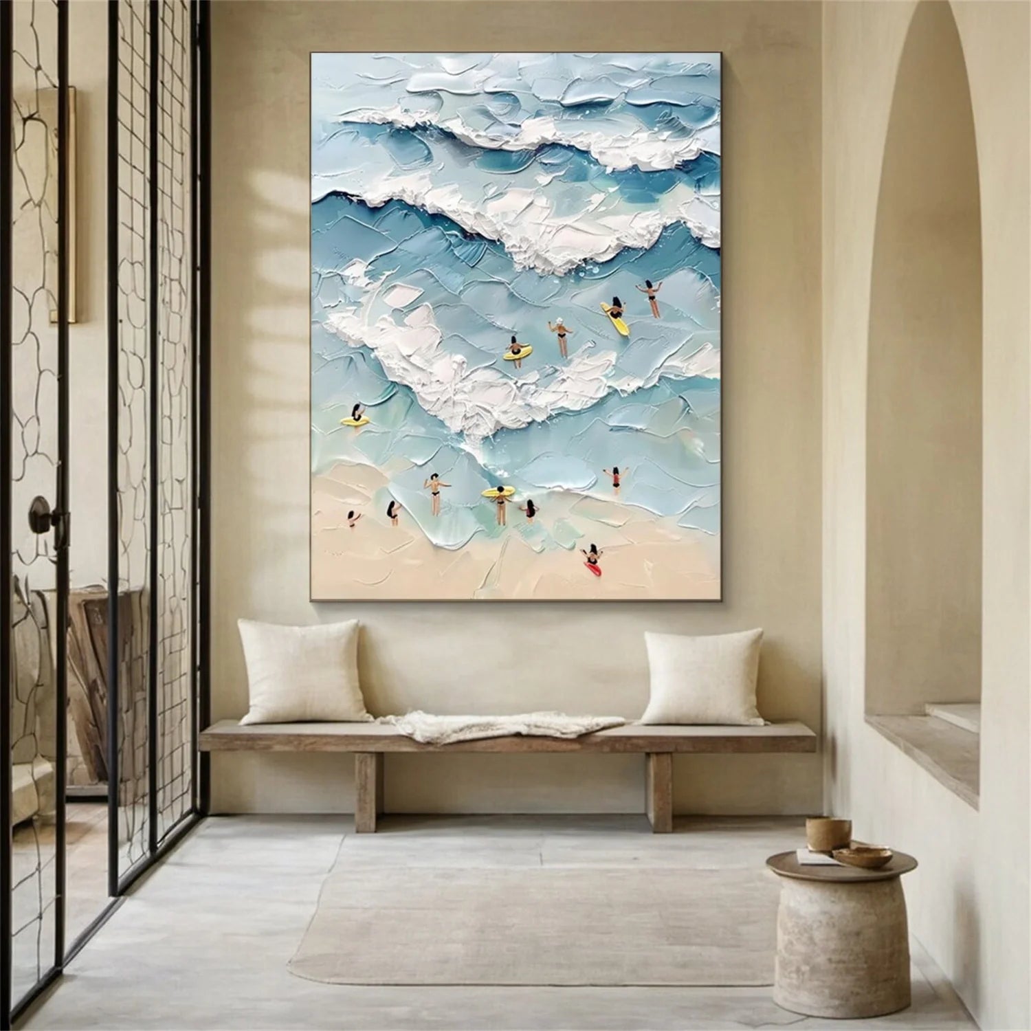 Surfing Sport Textured Wall Art #SA087