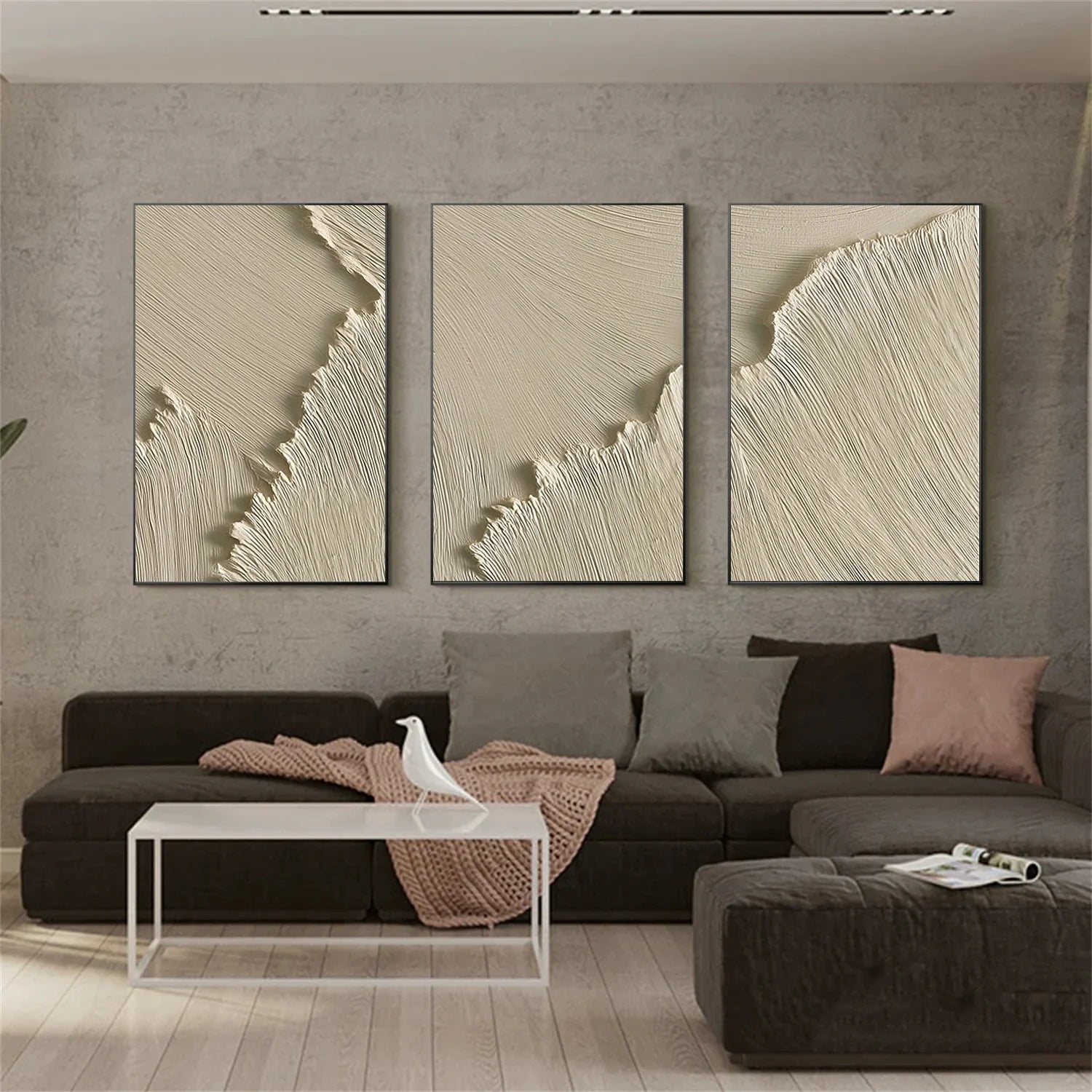 Sea & Sky Minimalist Textured Wall Art Set of 3 #MS249