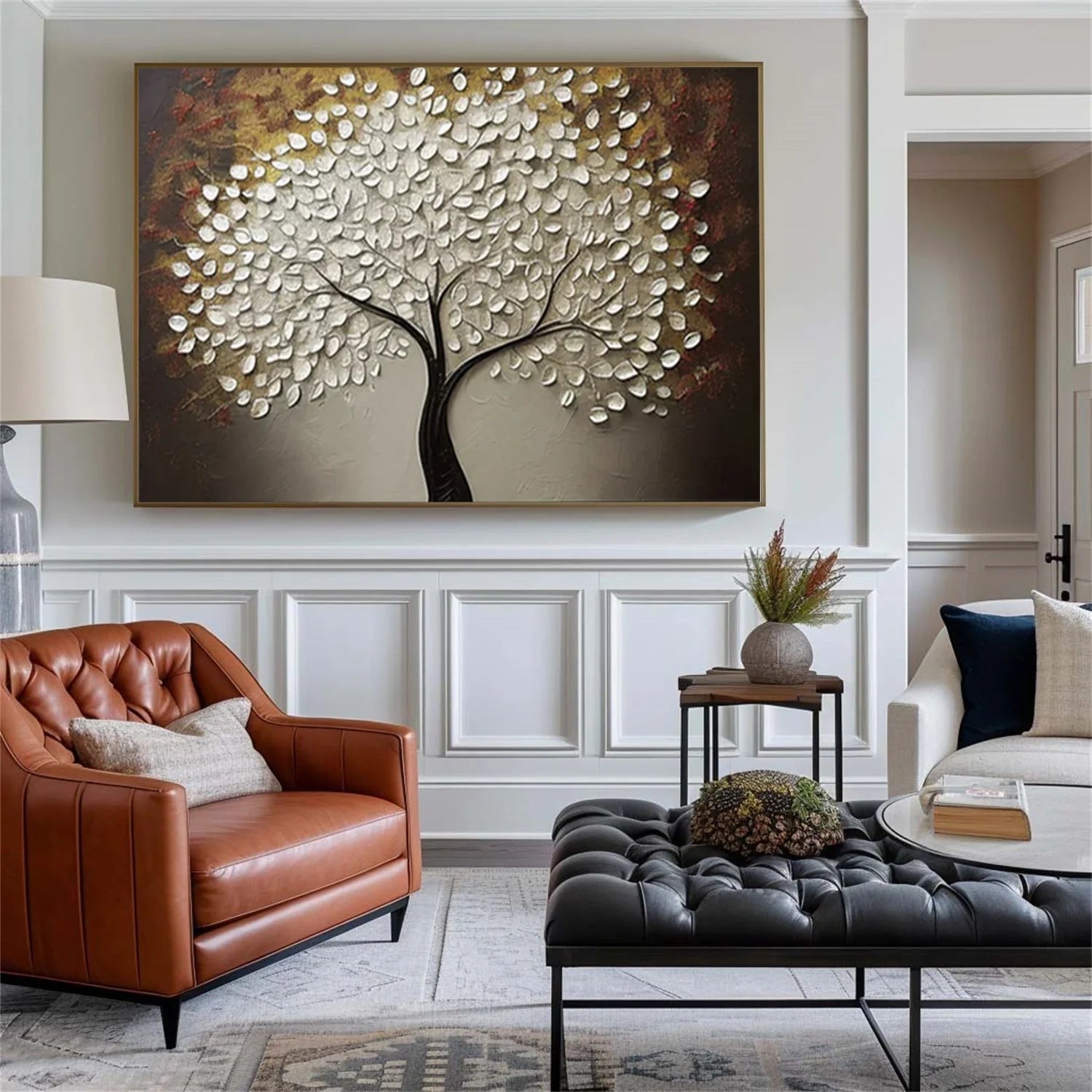 Flower & Tree Abstract Textured Wall Art #ML145