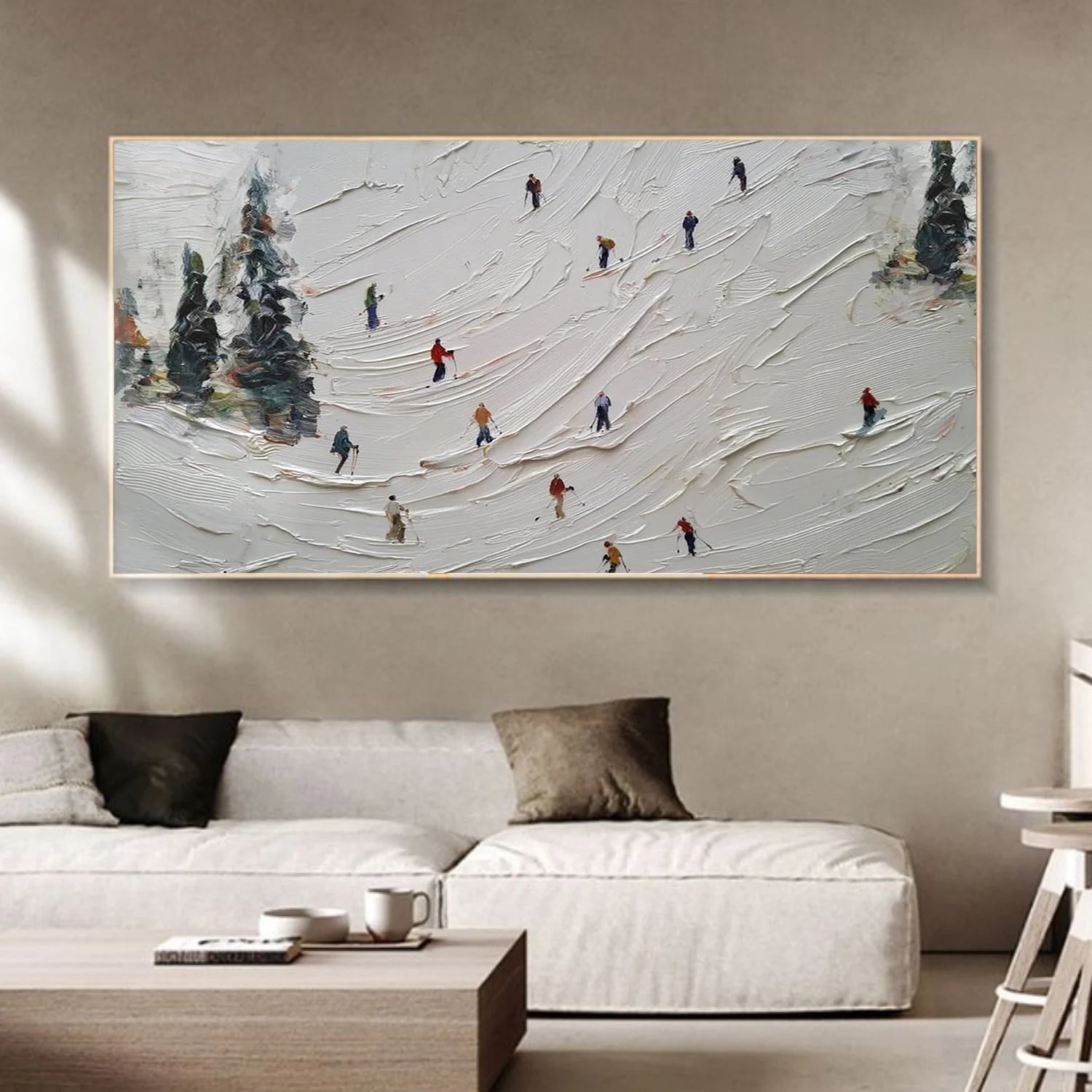 Skiing Sport Textured Wall Art #SA068