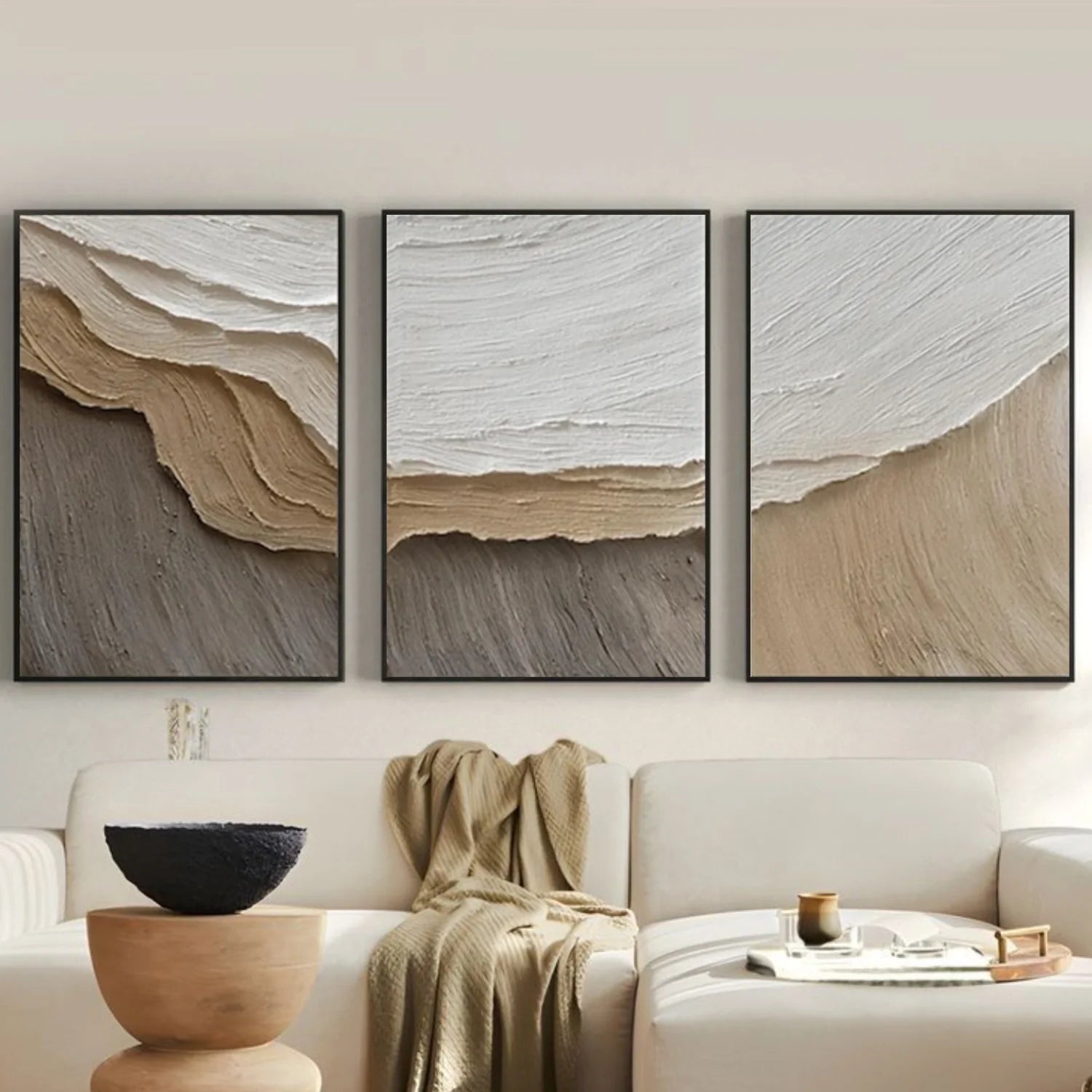 Minimalist Textured Canvas Art Set of 3 #MM383