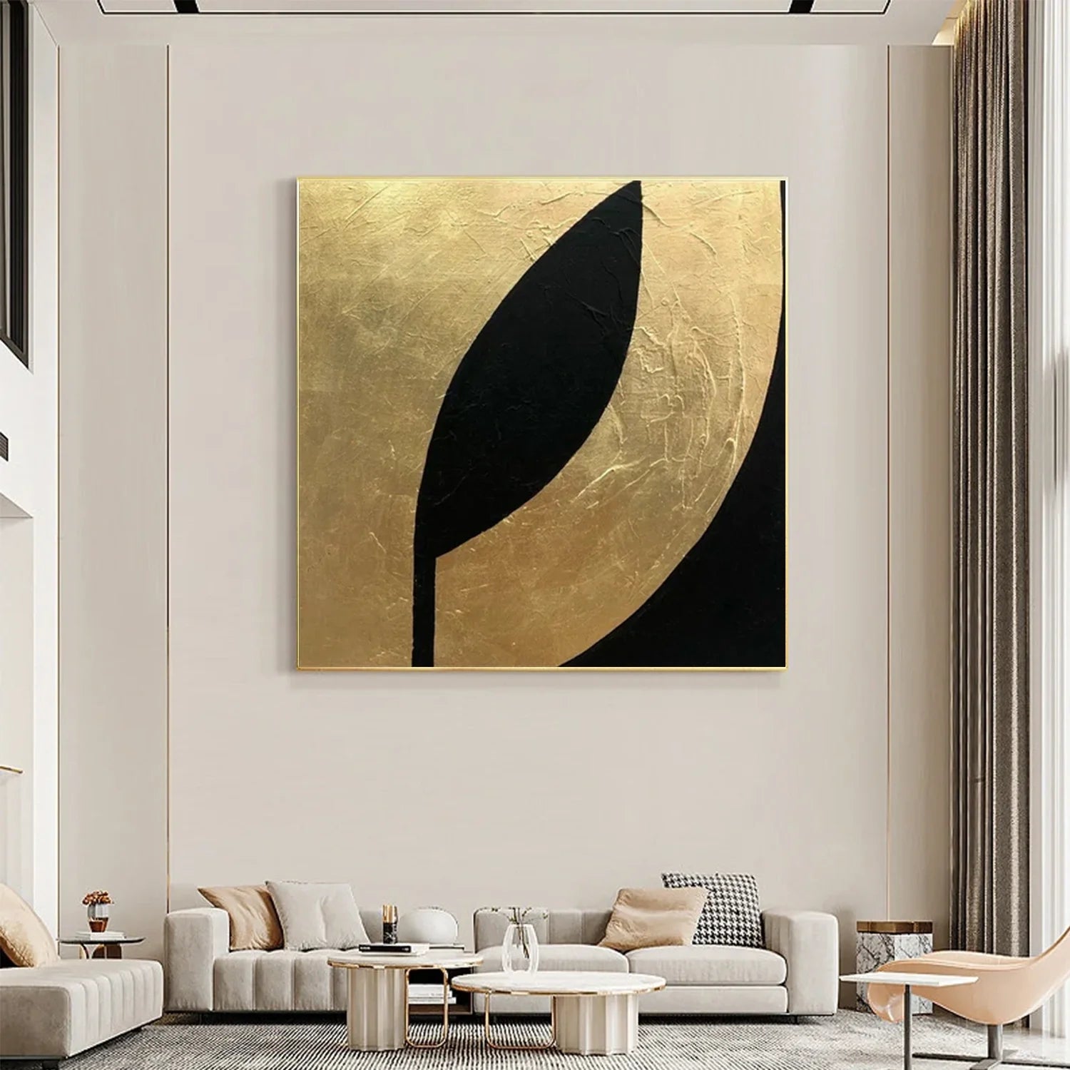 Black Minimalist Canvas Art #MZ110