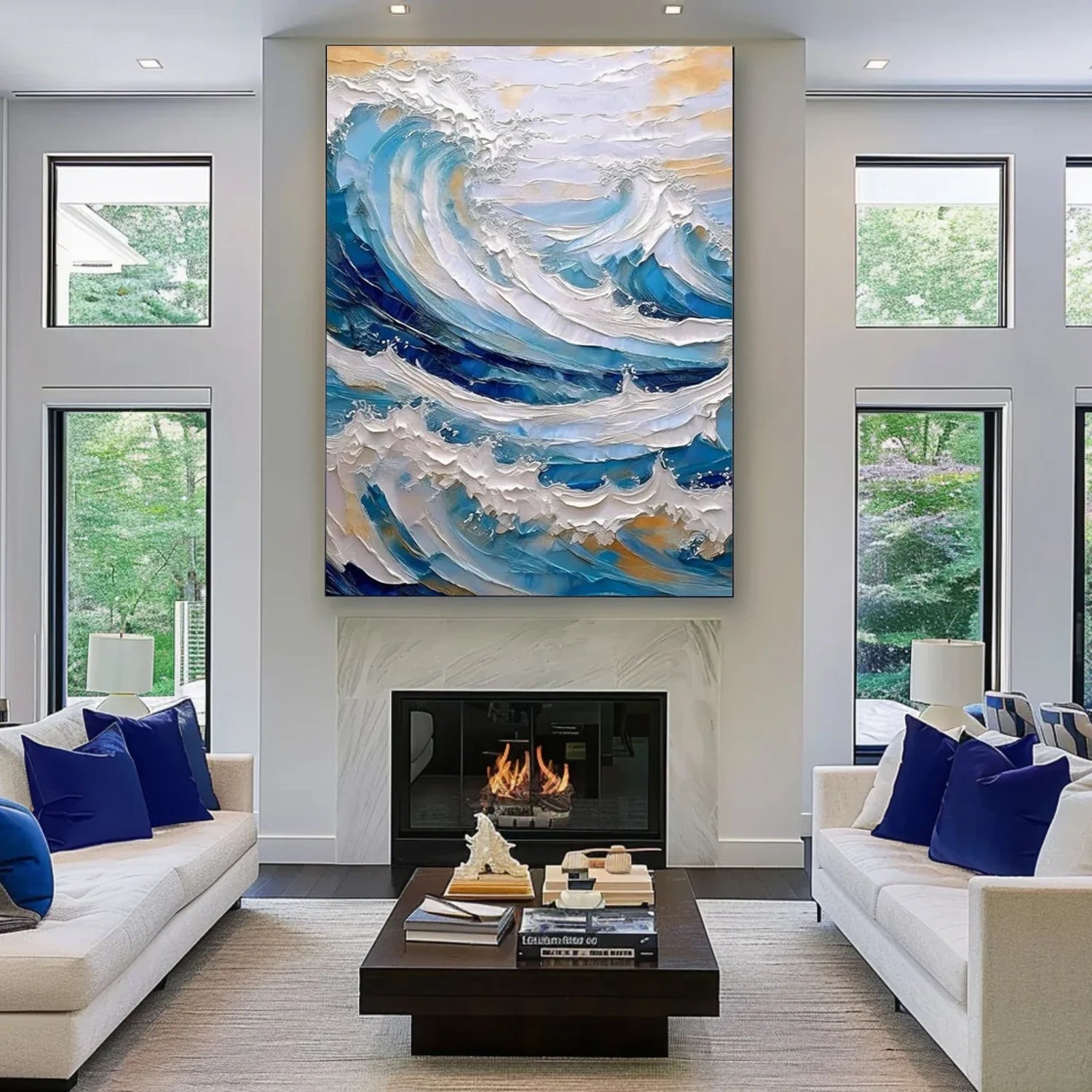 Sea & Sky Abstract Textured Wall Art #MS228