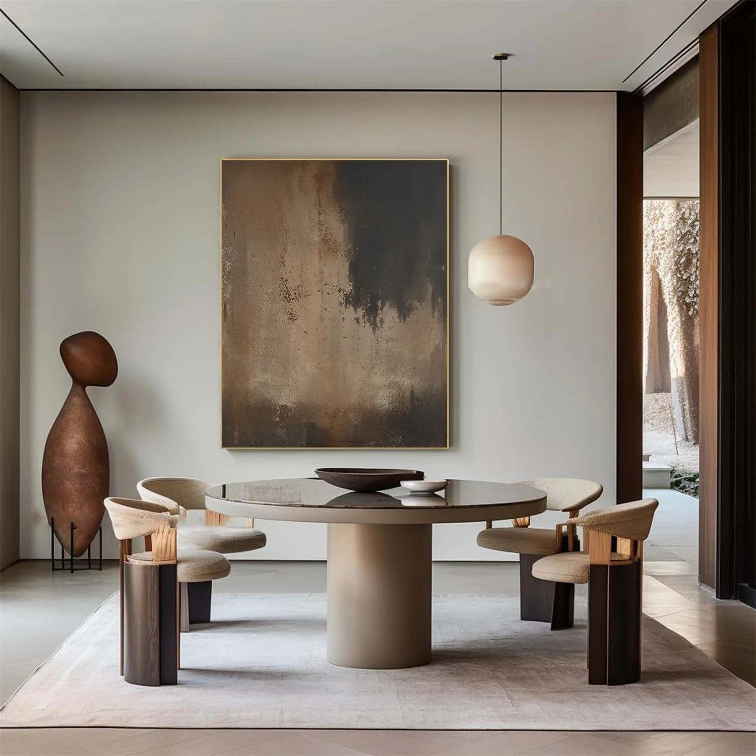 Beige and Brown Abstract Tranquility #WS512