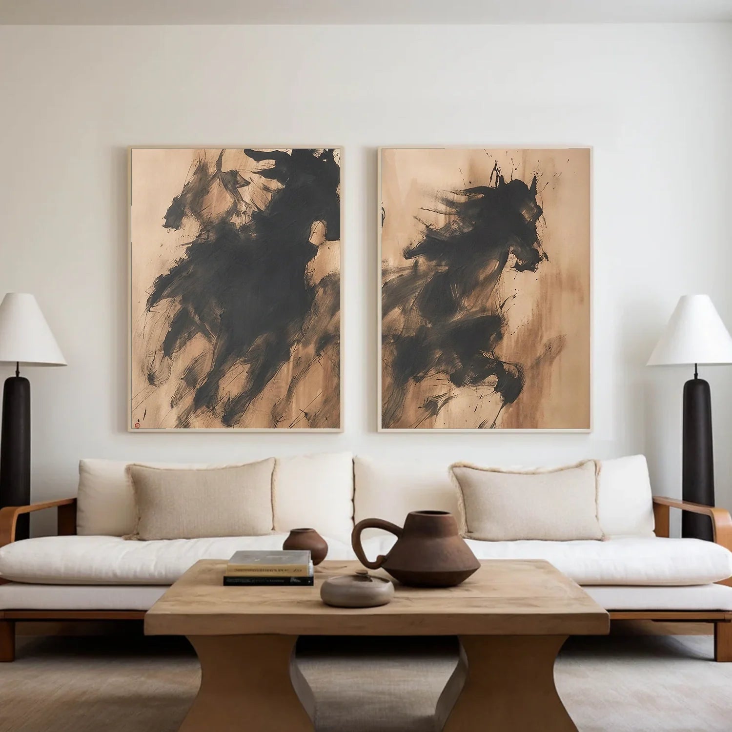 Abstract Animal Horse Wall Art Set of 2 #AL176