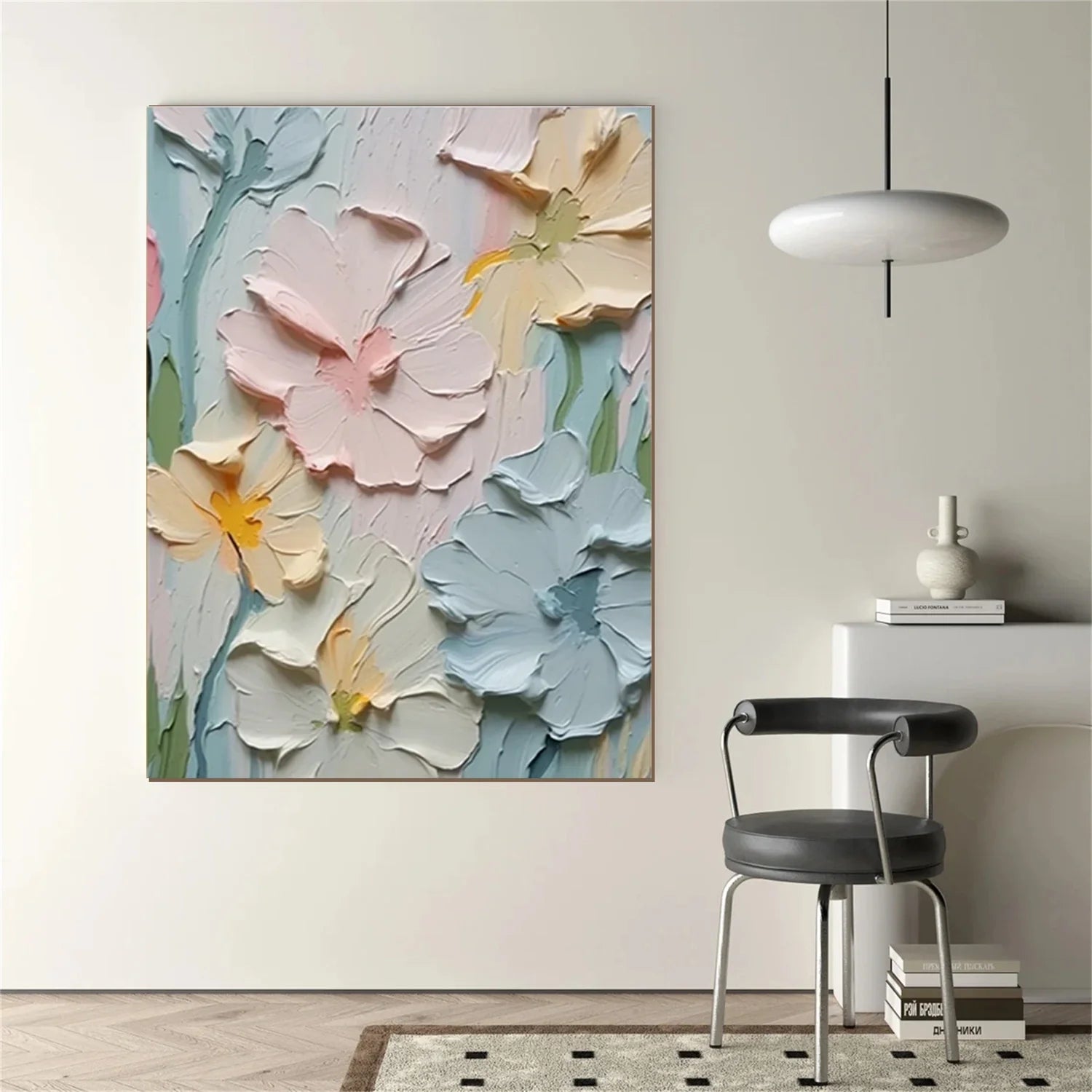 Colorful Flower & Tree Abstract Textured Wall Art #ML078