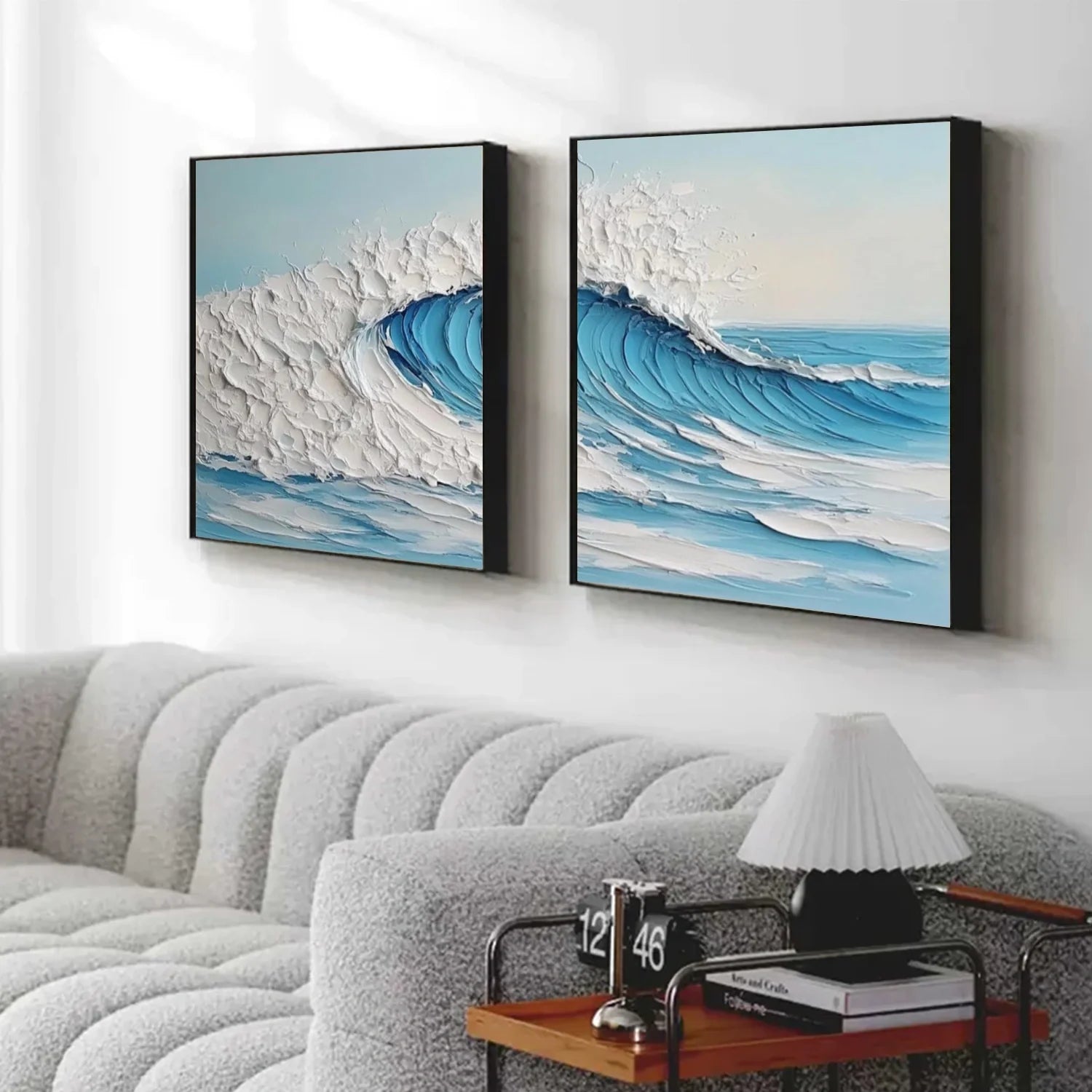 Sea & Sky Abstract Textured Wall Art Set of 2 #MS241