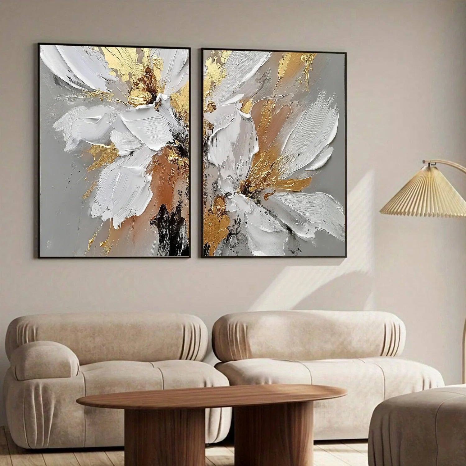 Flower & Tree Abstract Textured Wall Art Set of 2 #ML232