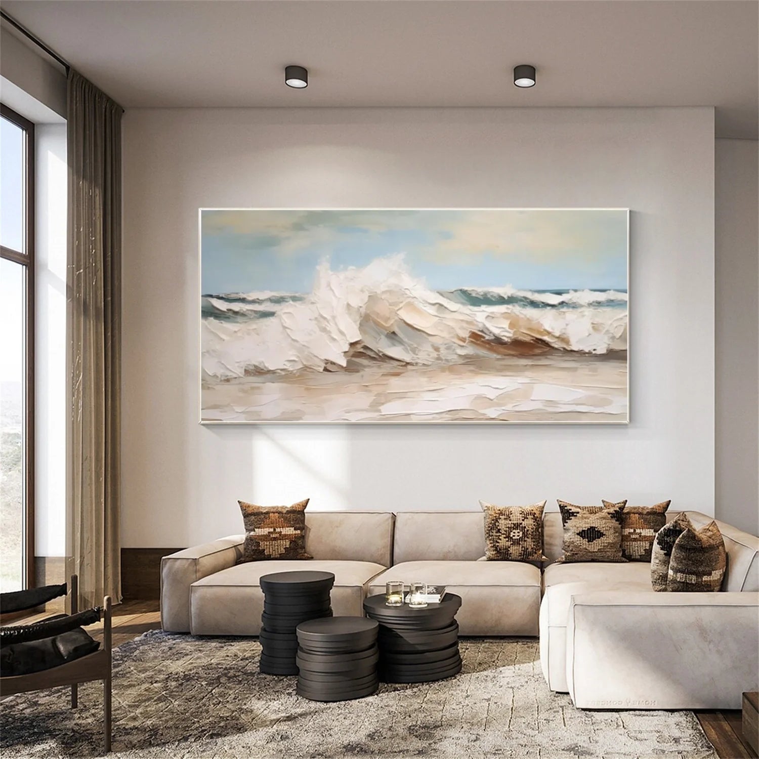 Sea & Sky Abstract Textured Wall Art #MS138