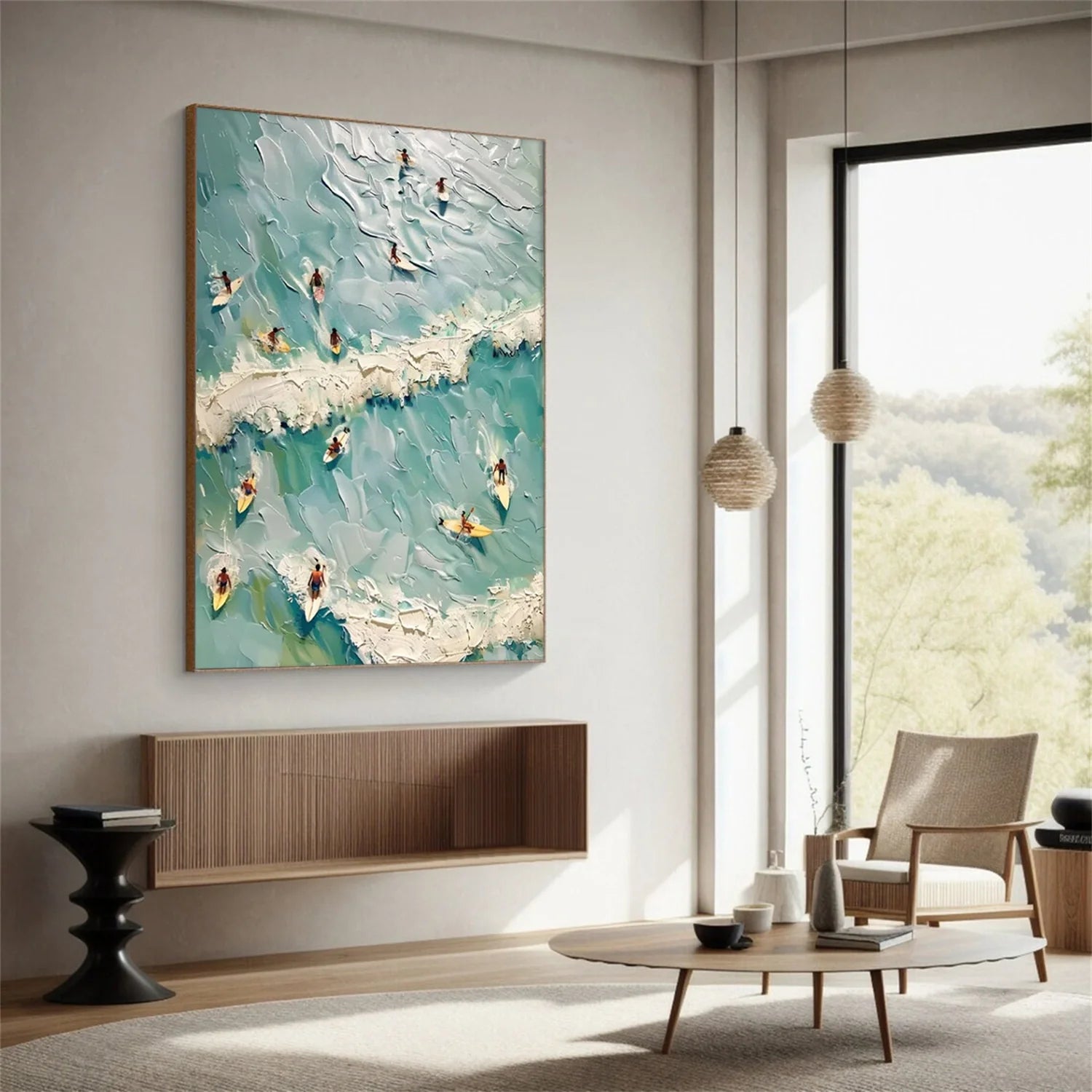 Surfing Sport Textured Wall Art #SA088