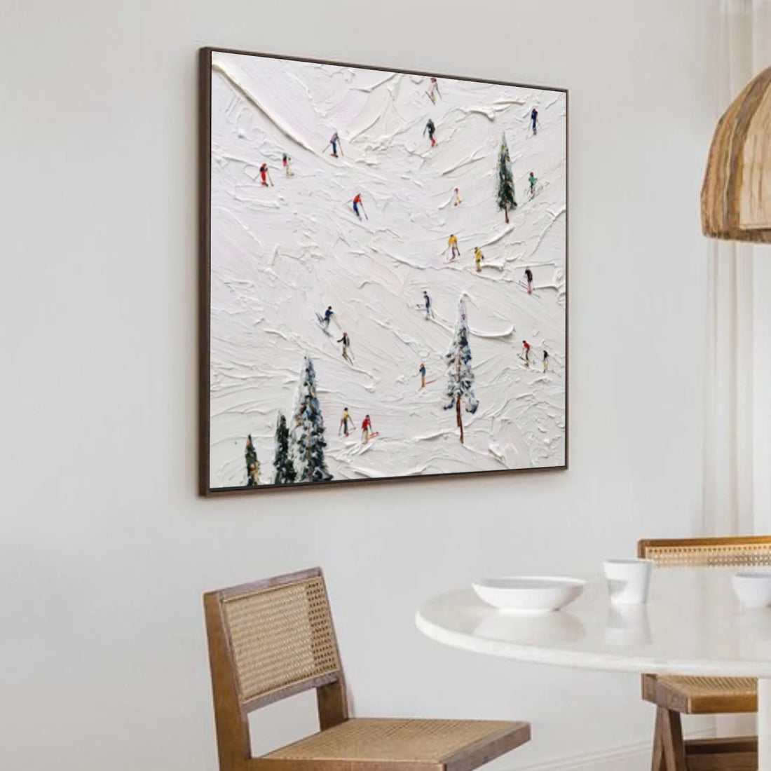 Skiing Sport Textured Wall Art #SA038