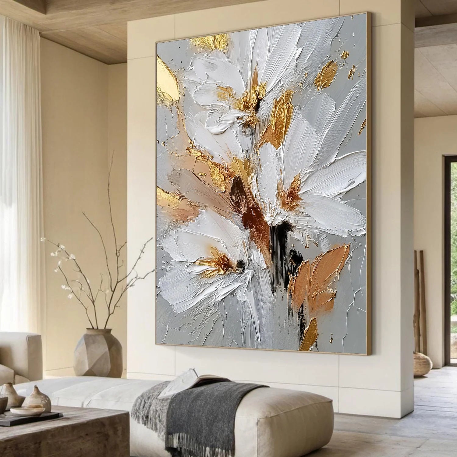 Flower & Tree Abstract Textured Wall Art #ML231