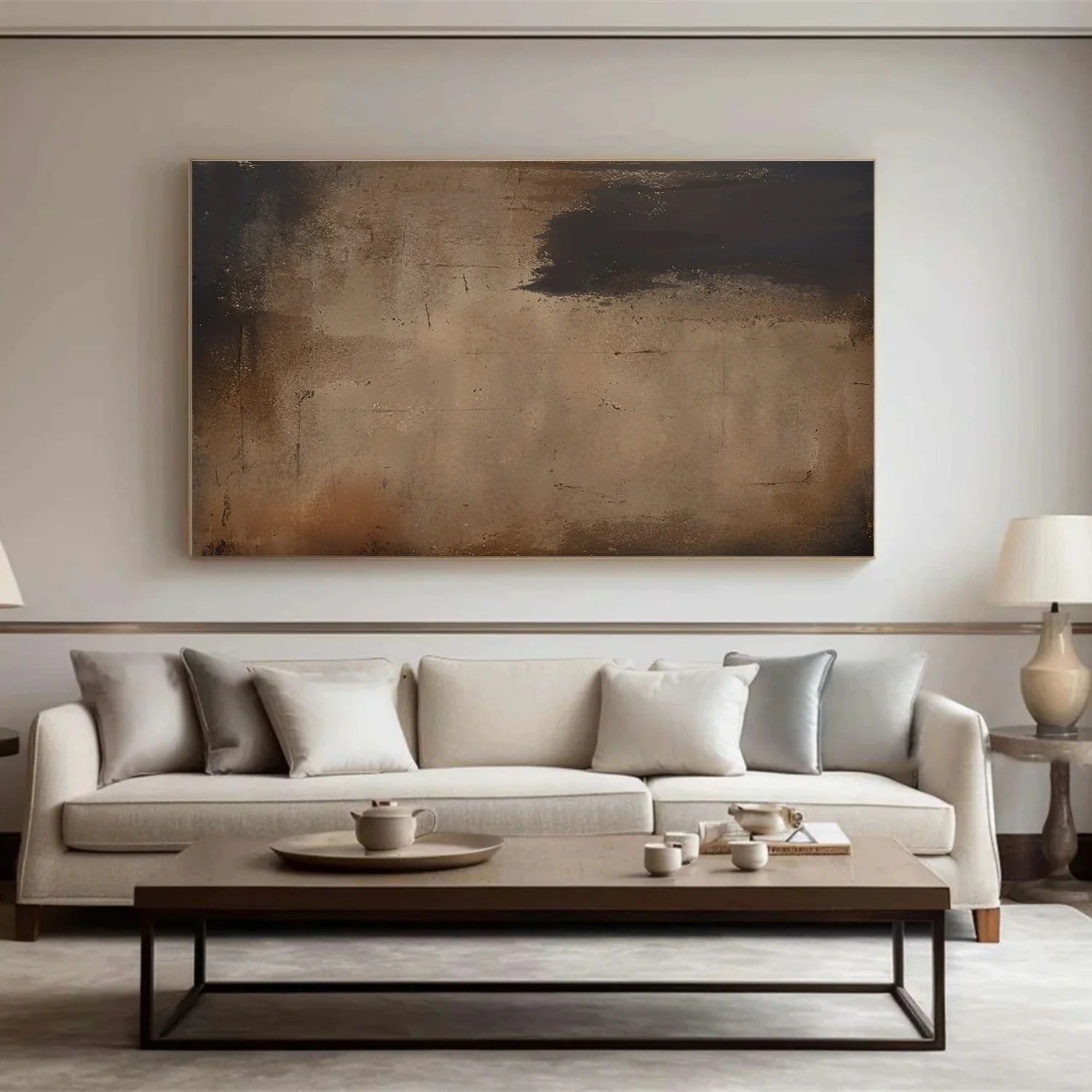 Beige and Brown Abstract Tranquility #WS523