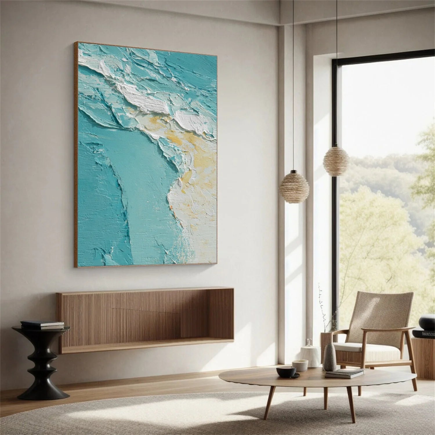 Sea & Sky Abstract Textured Wall Art #MS150