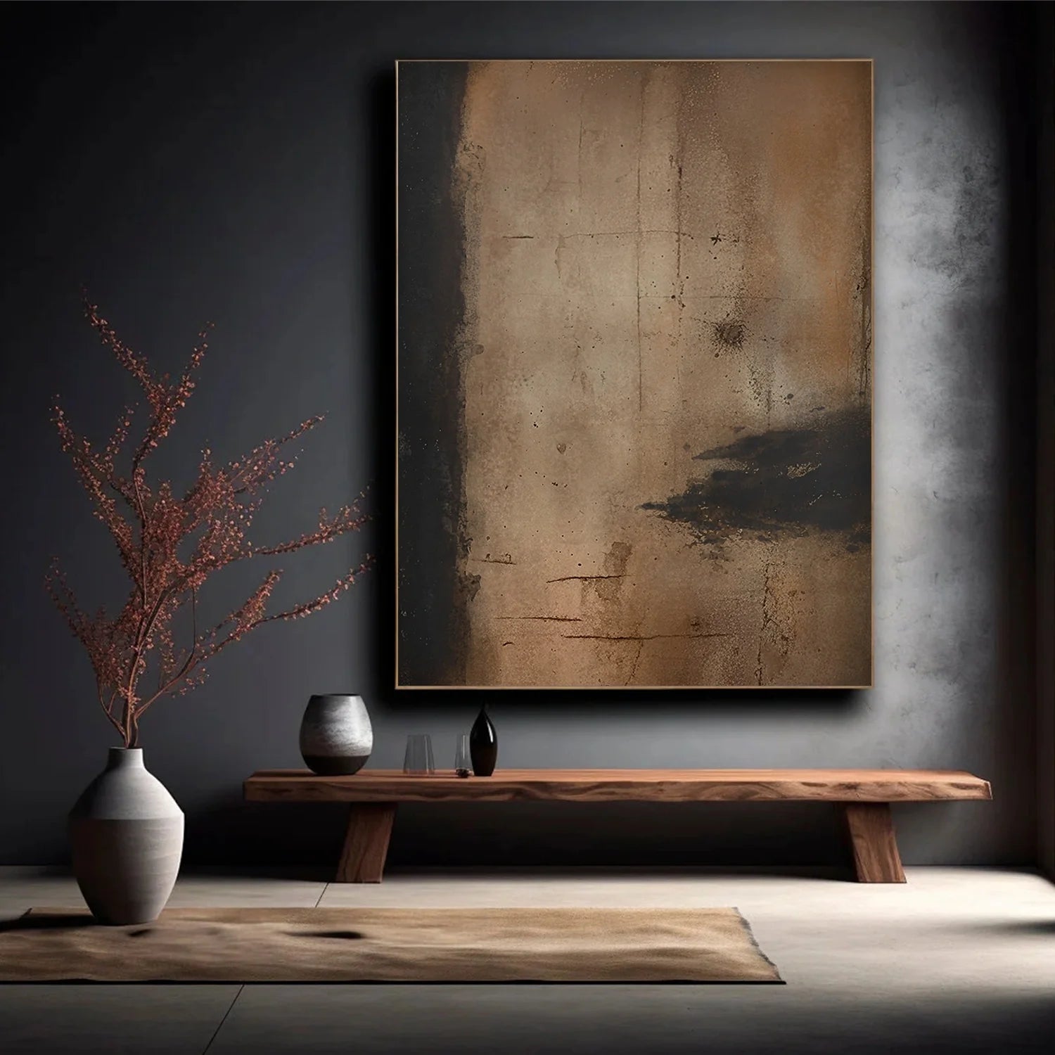 Beige and Brown Abstract Tranquility #WS515
