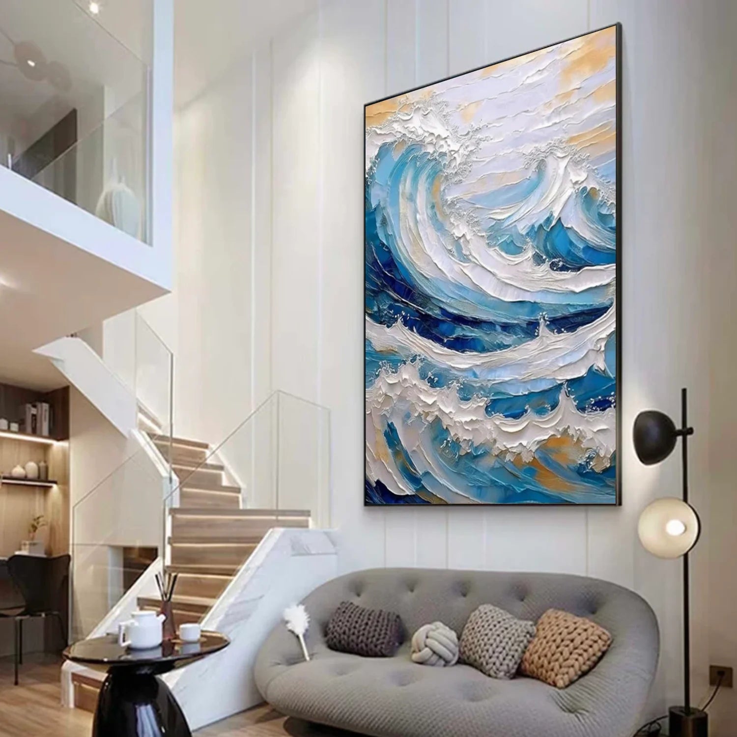 Sea & Sky Abstract Textured Wall Art #MS228