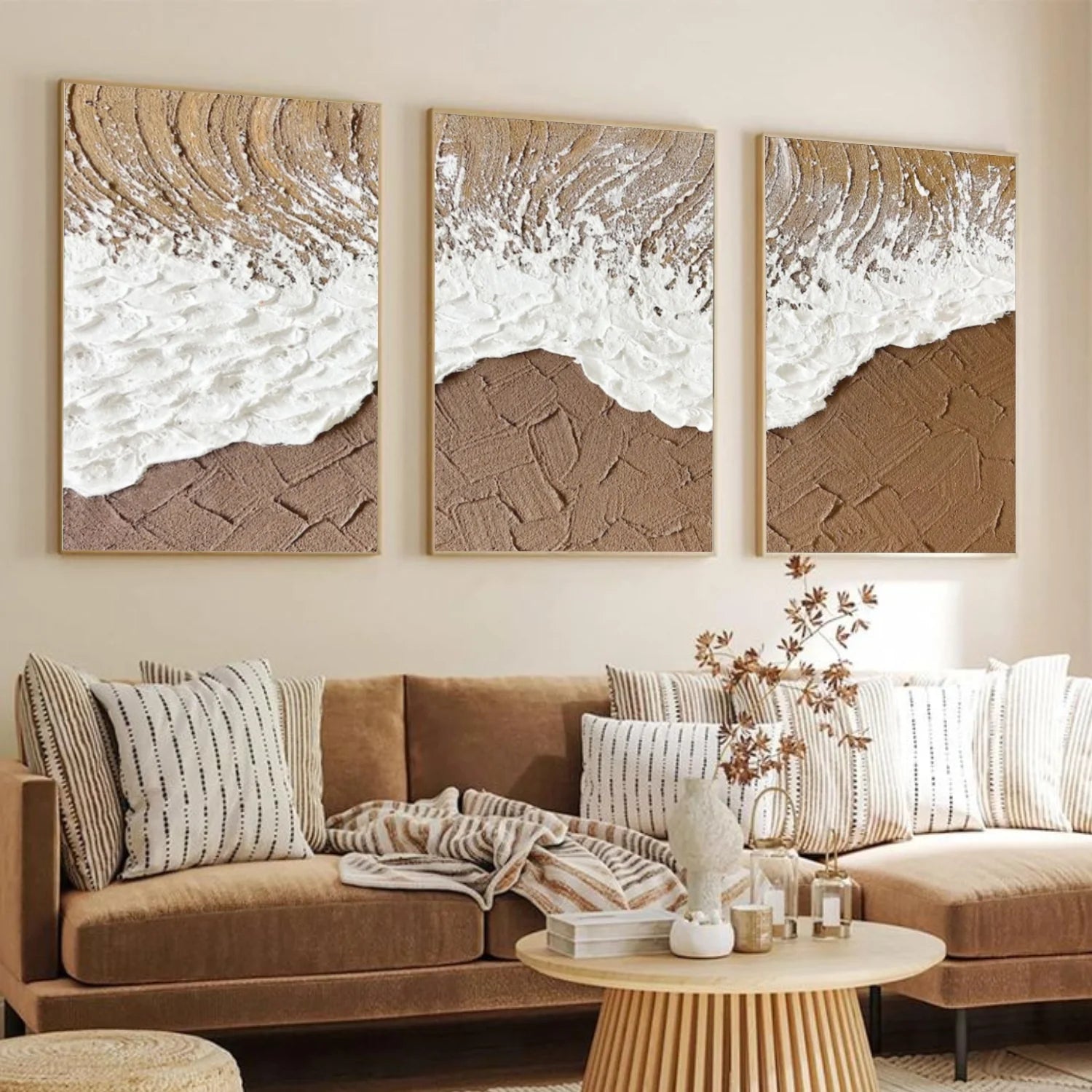 Sea & Sky Abstract Textured Wall Art Set of 3 #MS240