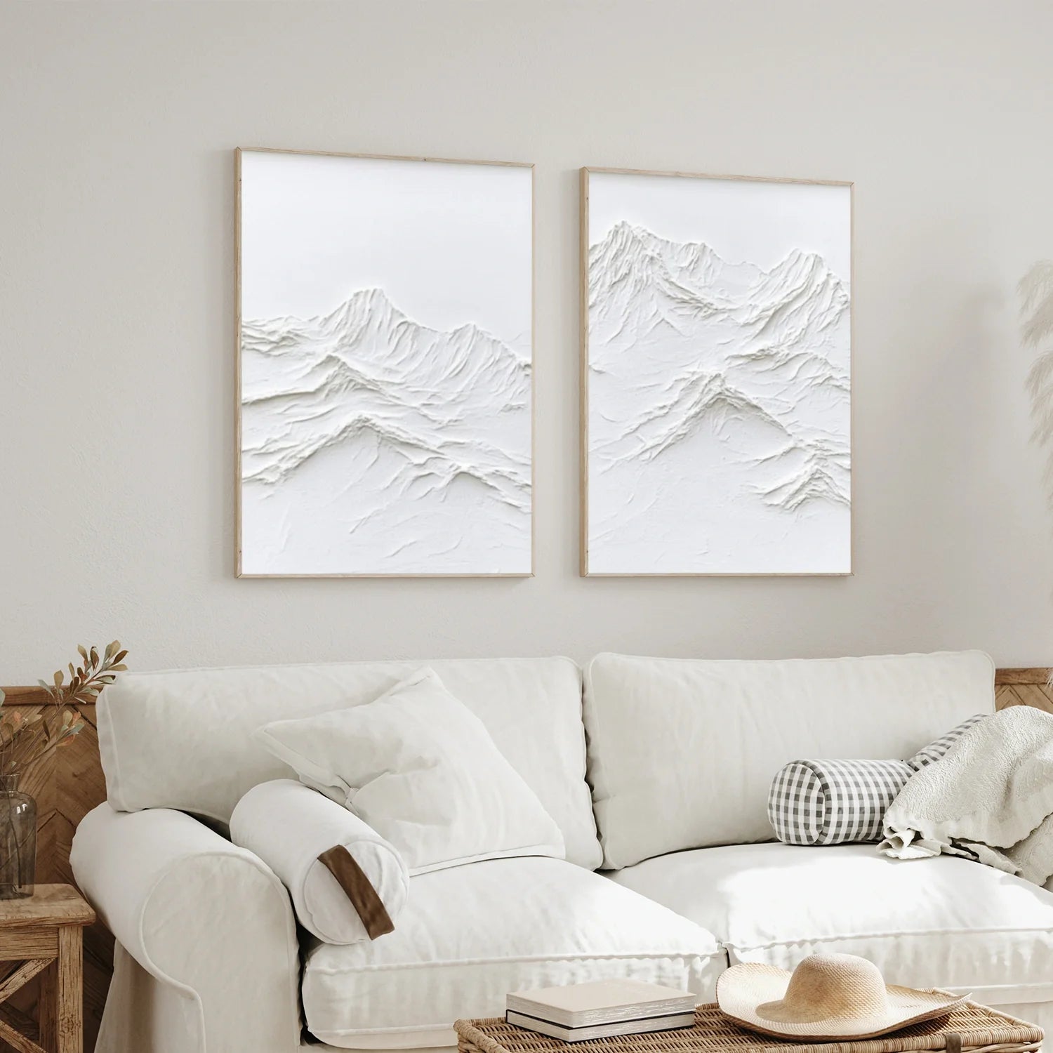 Minimalist Mountain Textured Canvas Art Set of 2 #MM348