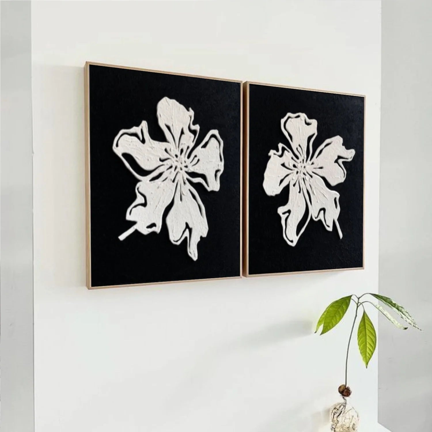 Flower & Tree Abstract Wall Art Set of 2 #ML254