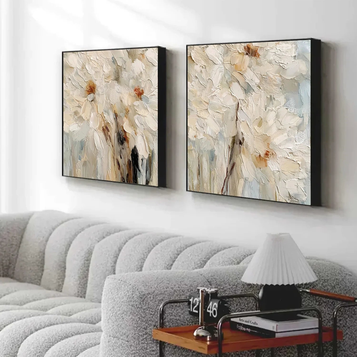 Flower & Tree Abstract Textured Wall Art Set of 2 #ML241