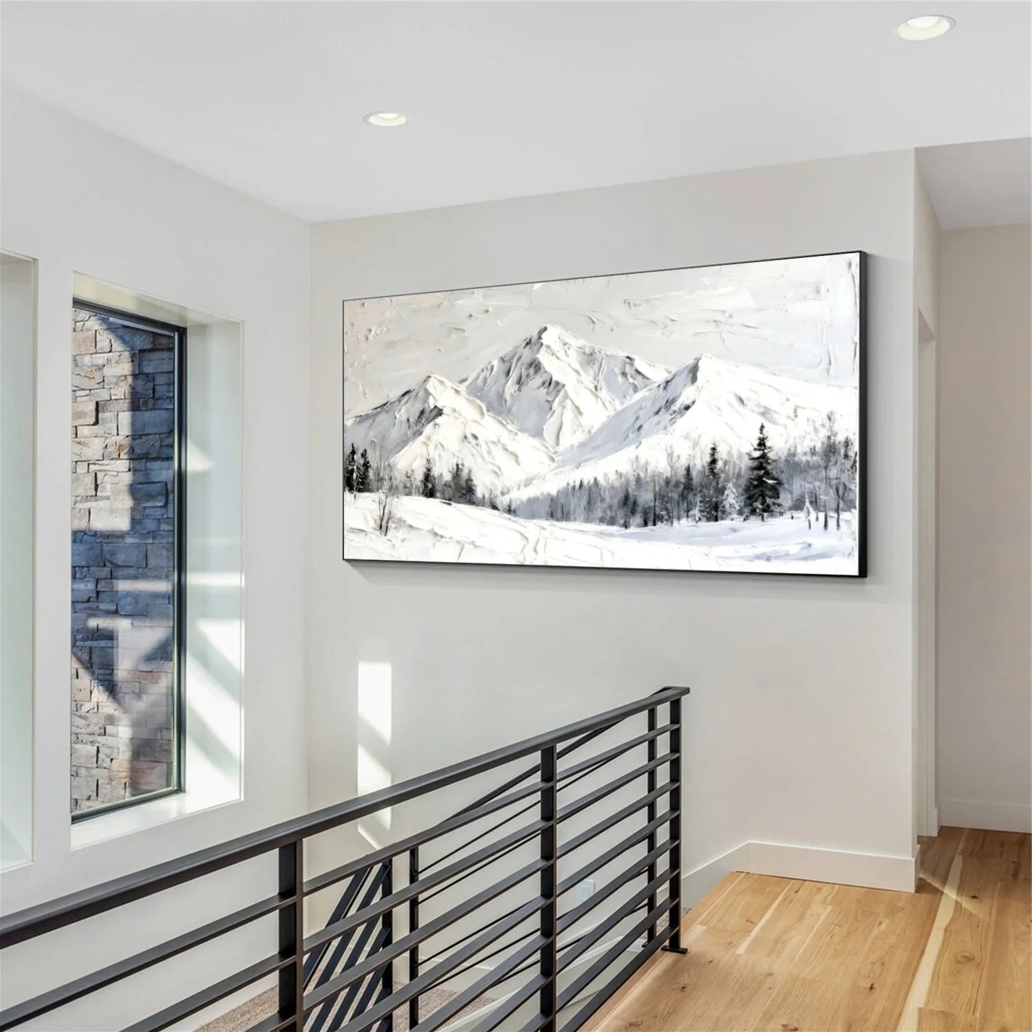 Abstract Mountain Textured Canvas Art #MM281