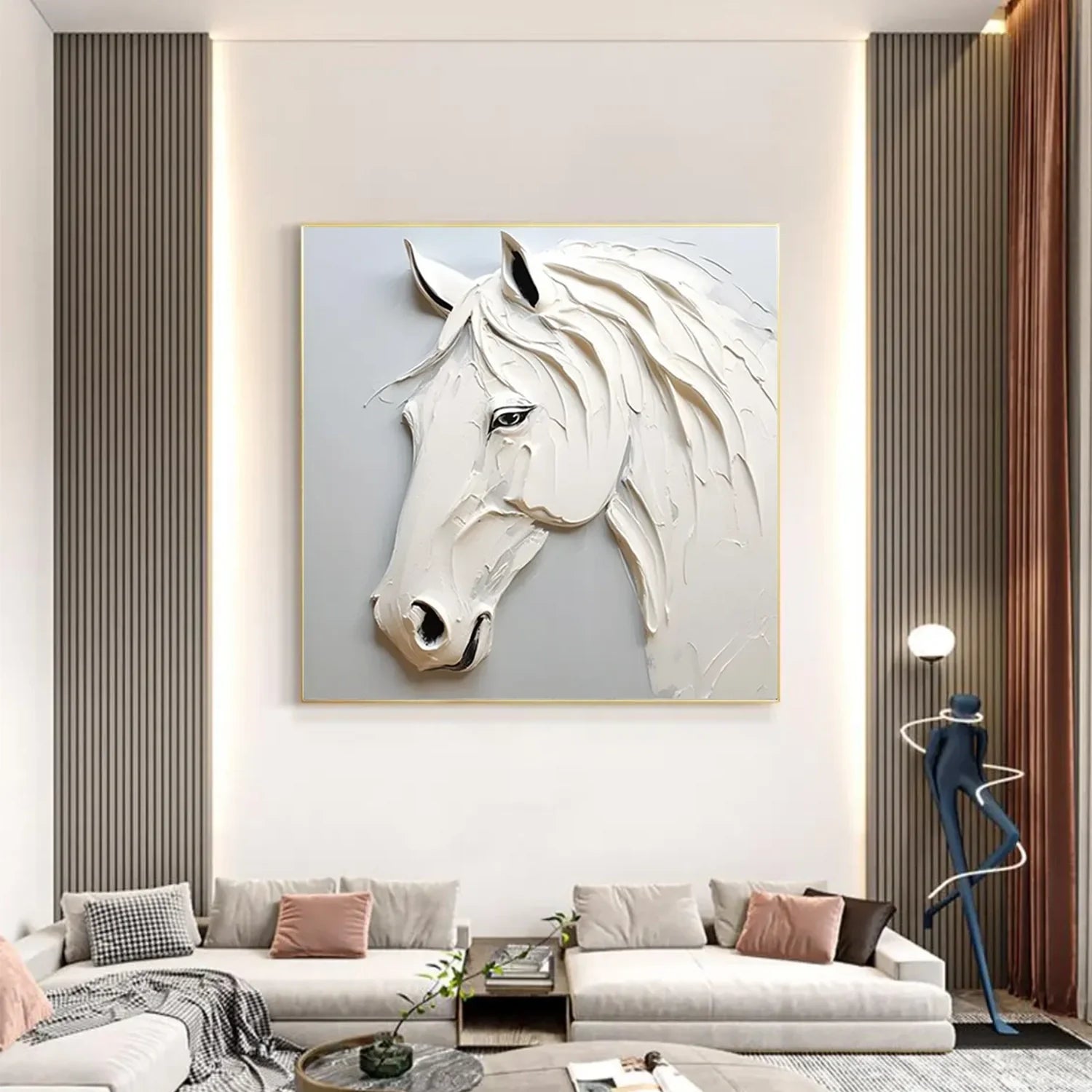 Abstract Animal Horse Textured Wall Art #AL130