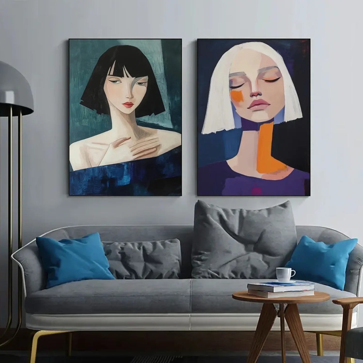 Abstract Portrait Wall Art Set of 2 #AP084