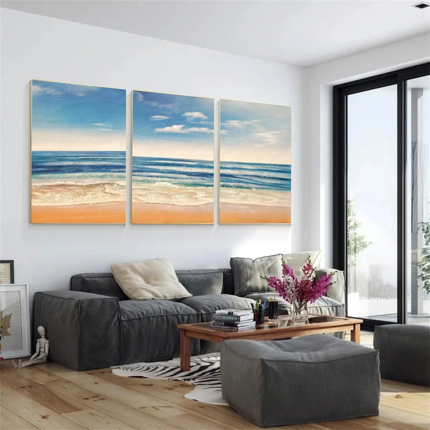 Sea & Sky Abstract Wall Art Set of 3 #MS239