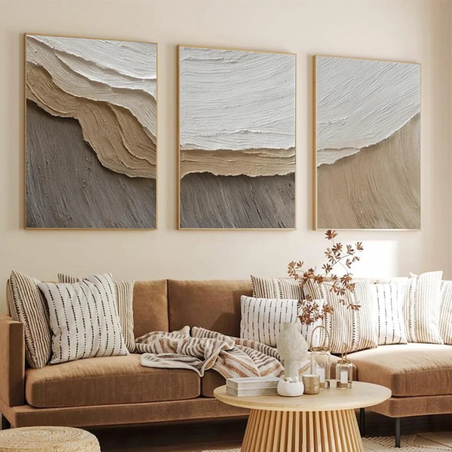 Minimalist Textured Canvas Art Set of 3 #MM383