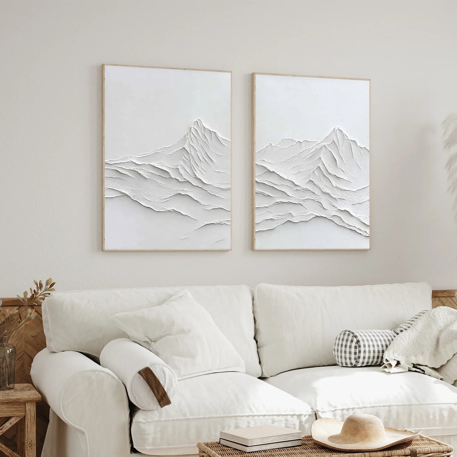 Minimalist Mountain Textured Canvas Art Set of 2 #MM349