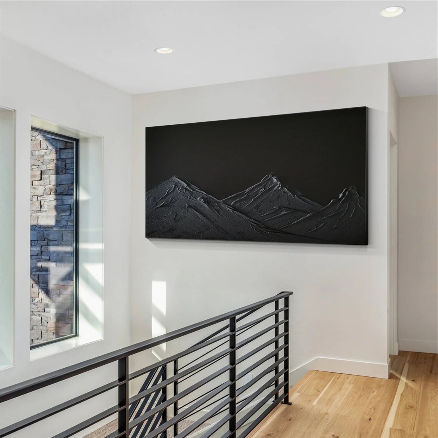 Minimalist Mountain Textured Canvas Art #MM360