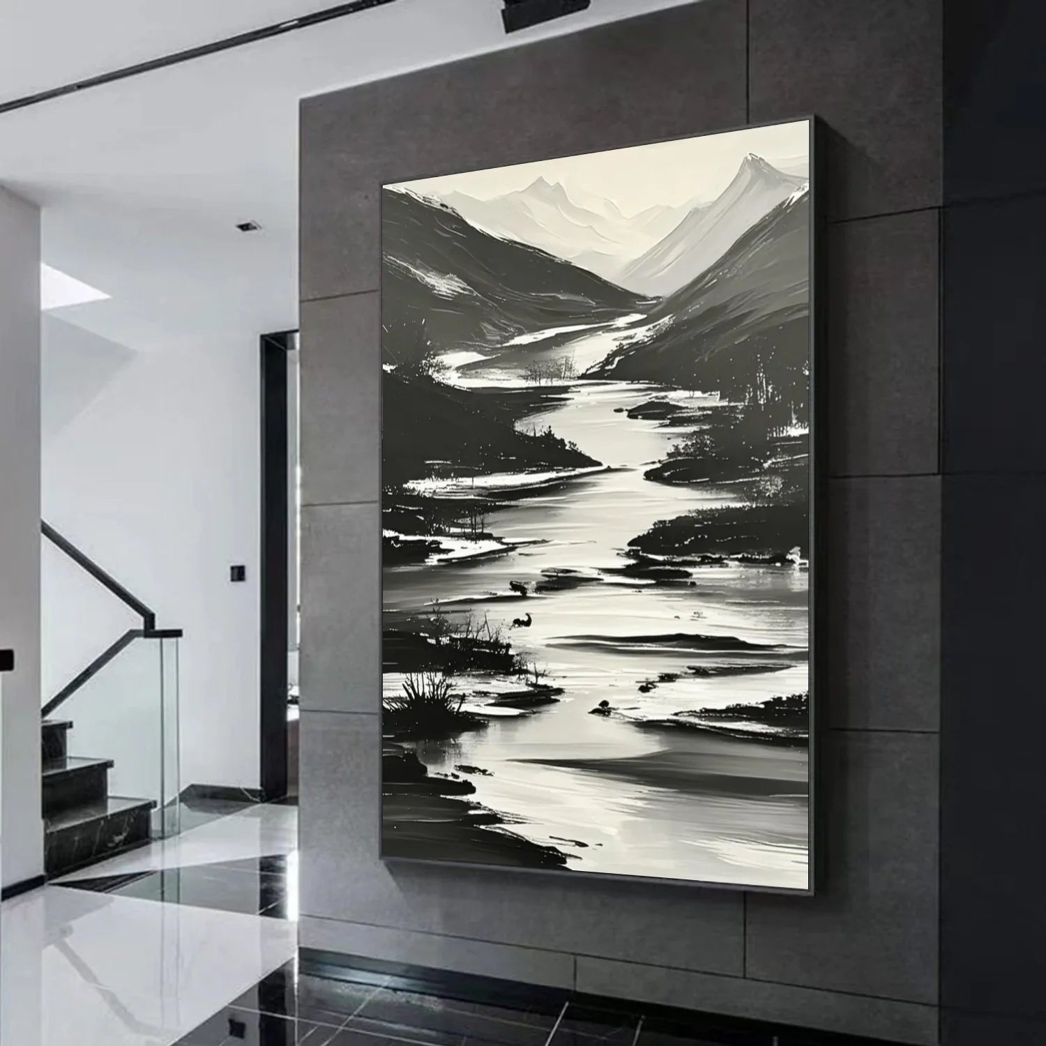 Abstract Mountain Canvas Art #MM278