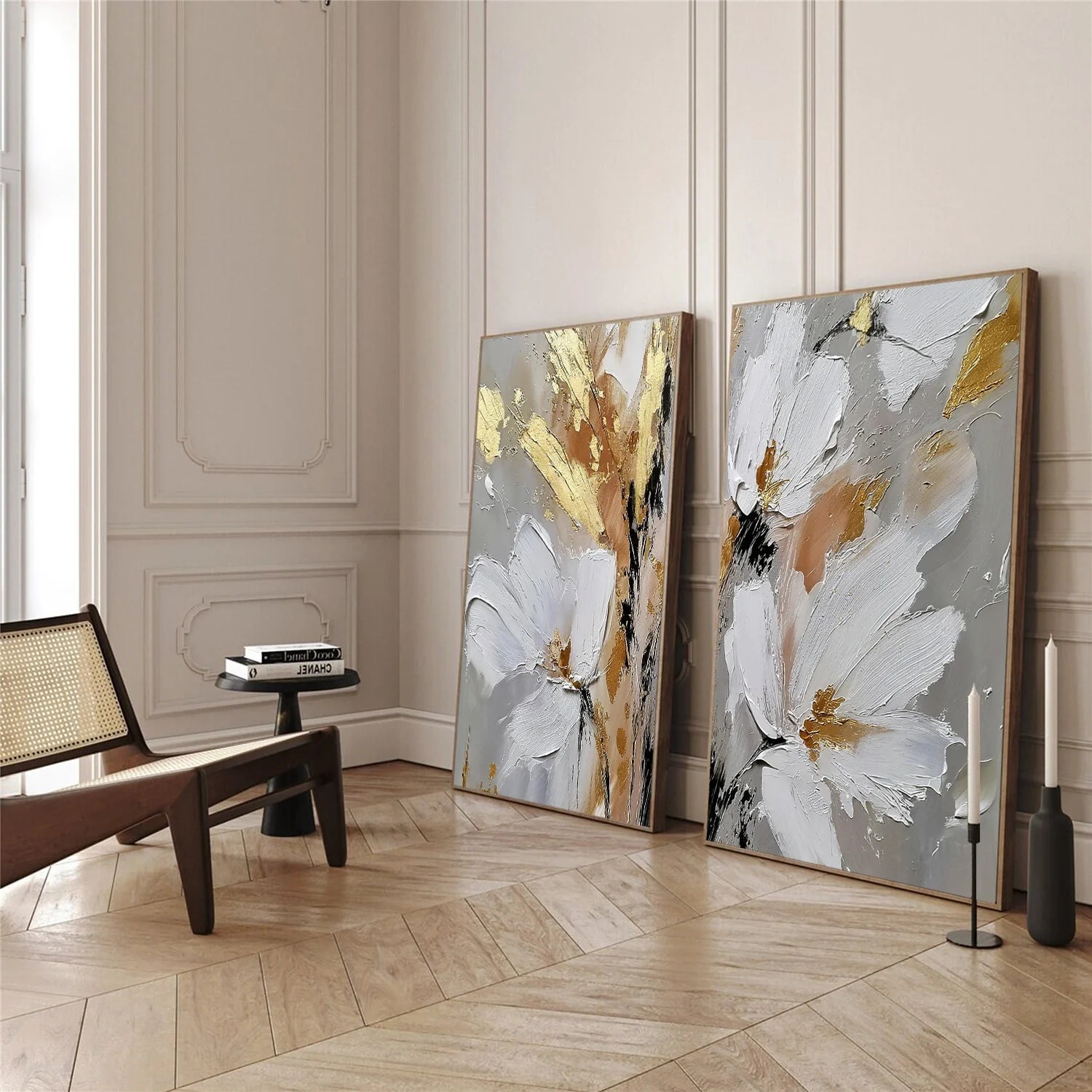 Flower & Tree Abstract Textured Wall Art Set of 2 #ML233