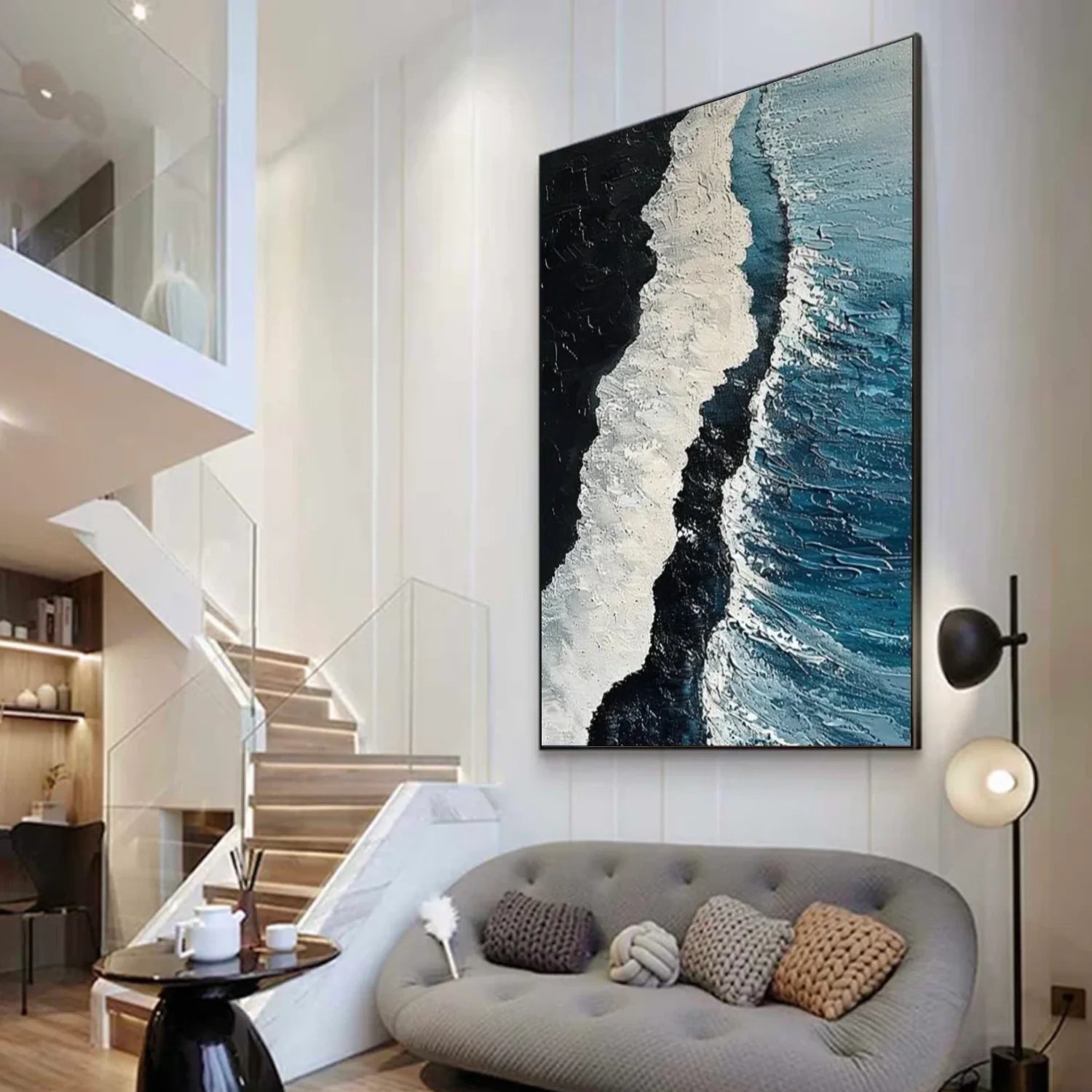 Sea & Sky Abstract Textured Wall Art #MS173