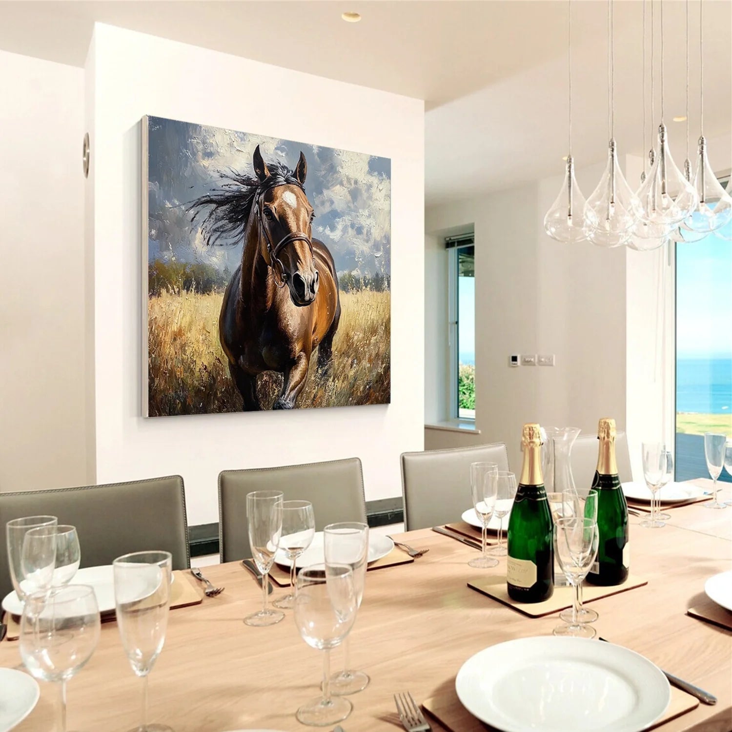 Abstract Animal Horse Wall Art #AL104