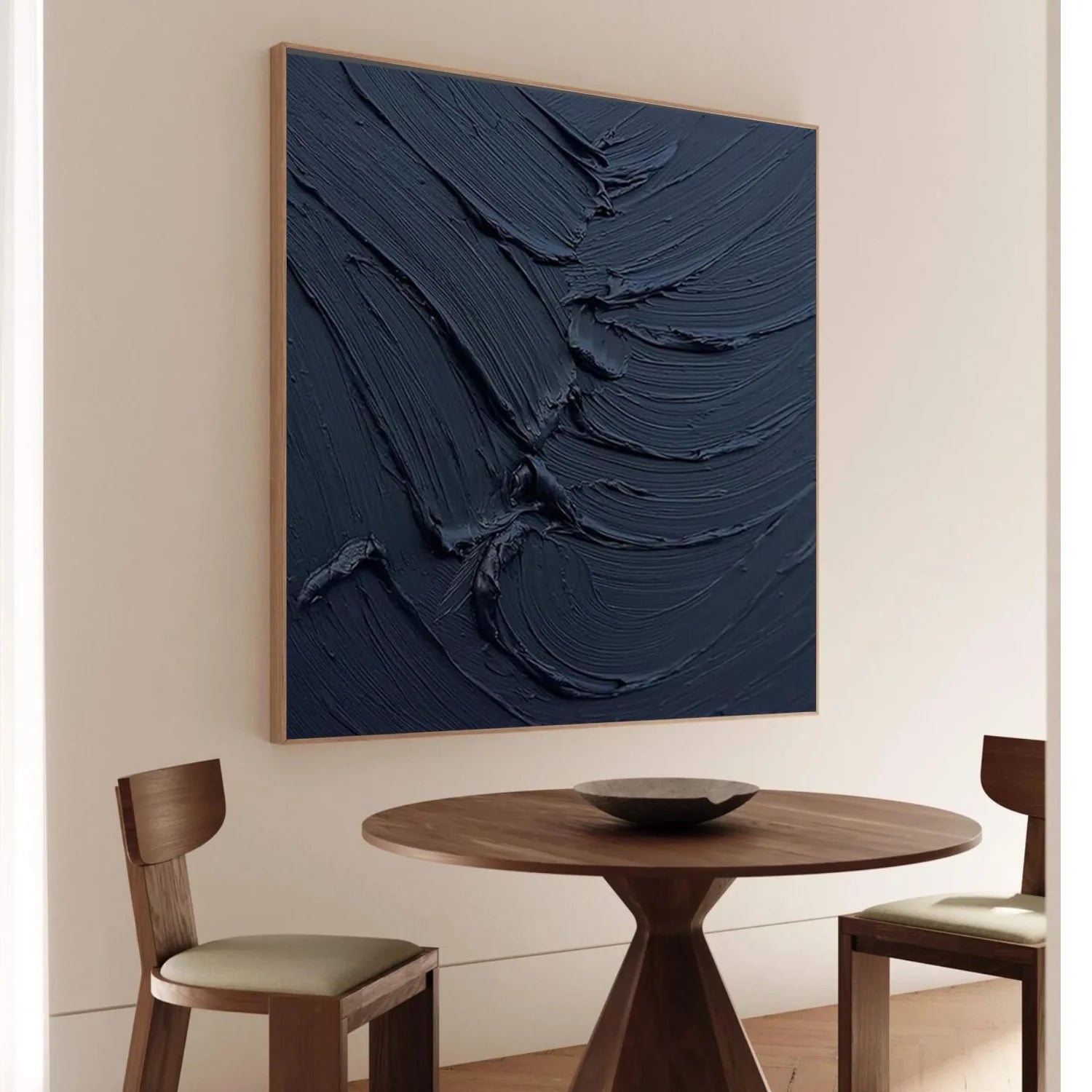 Black Minimalist Textured Canvas Art #MZ120