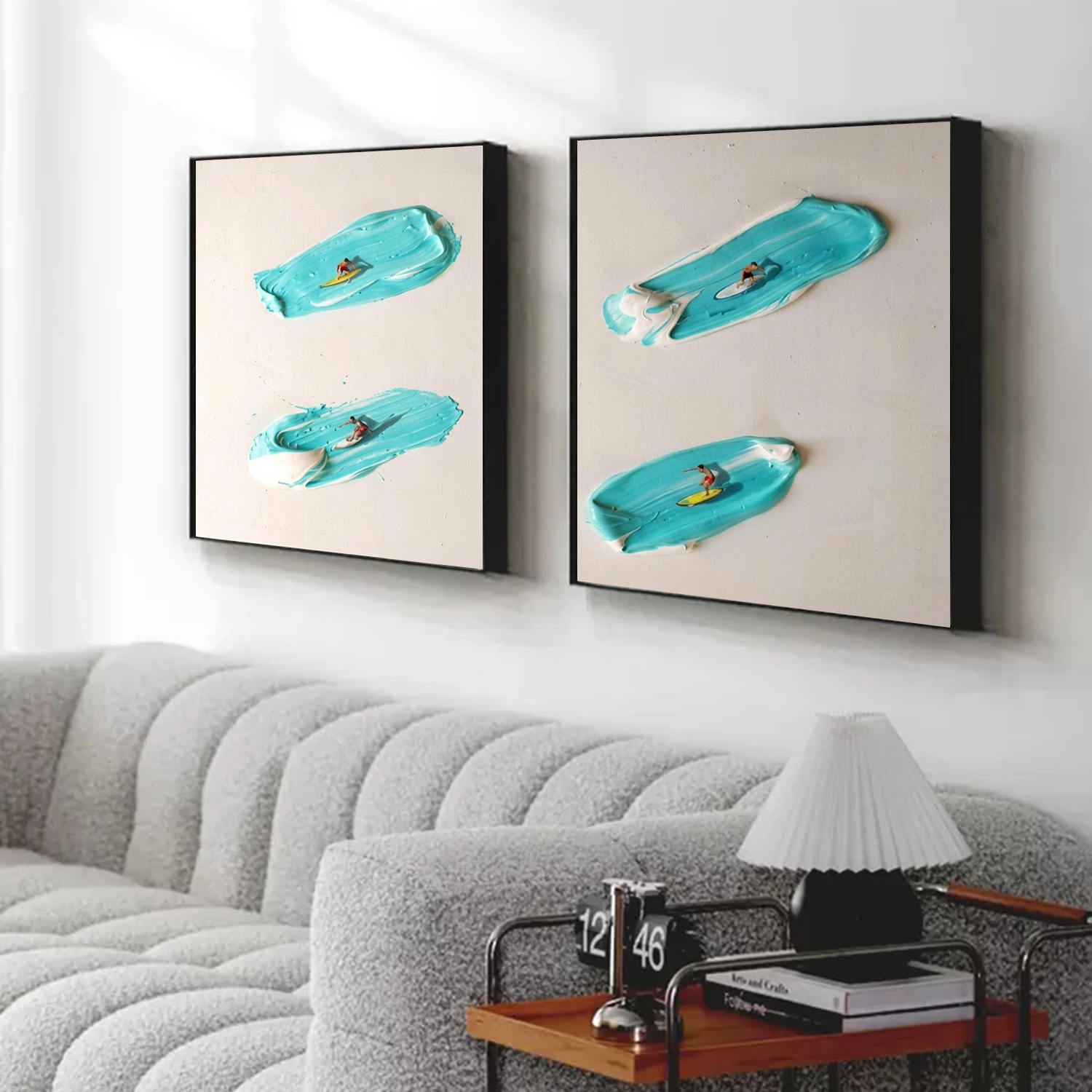 Surfing Sport Textured Wall Art Set of 2 #SA092