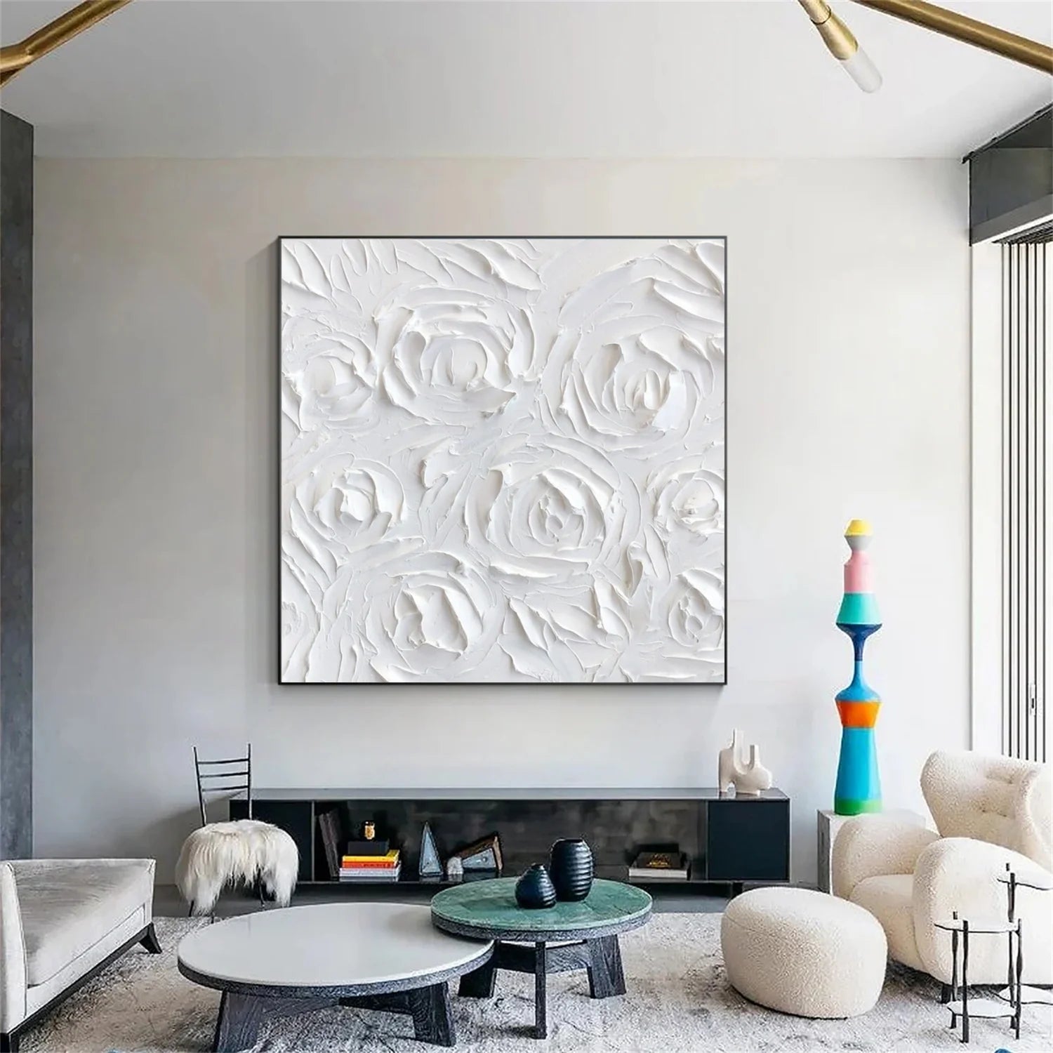 White Minimalistic Textured Art #MM235