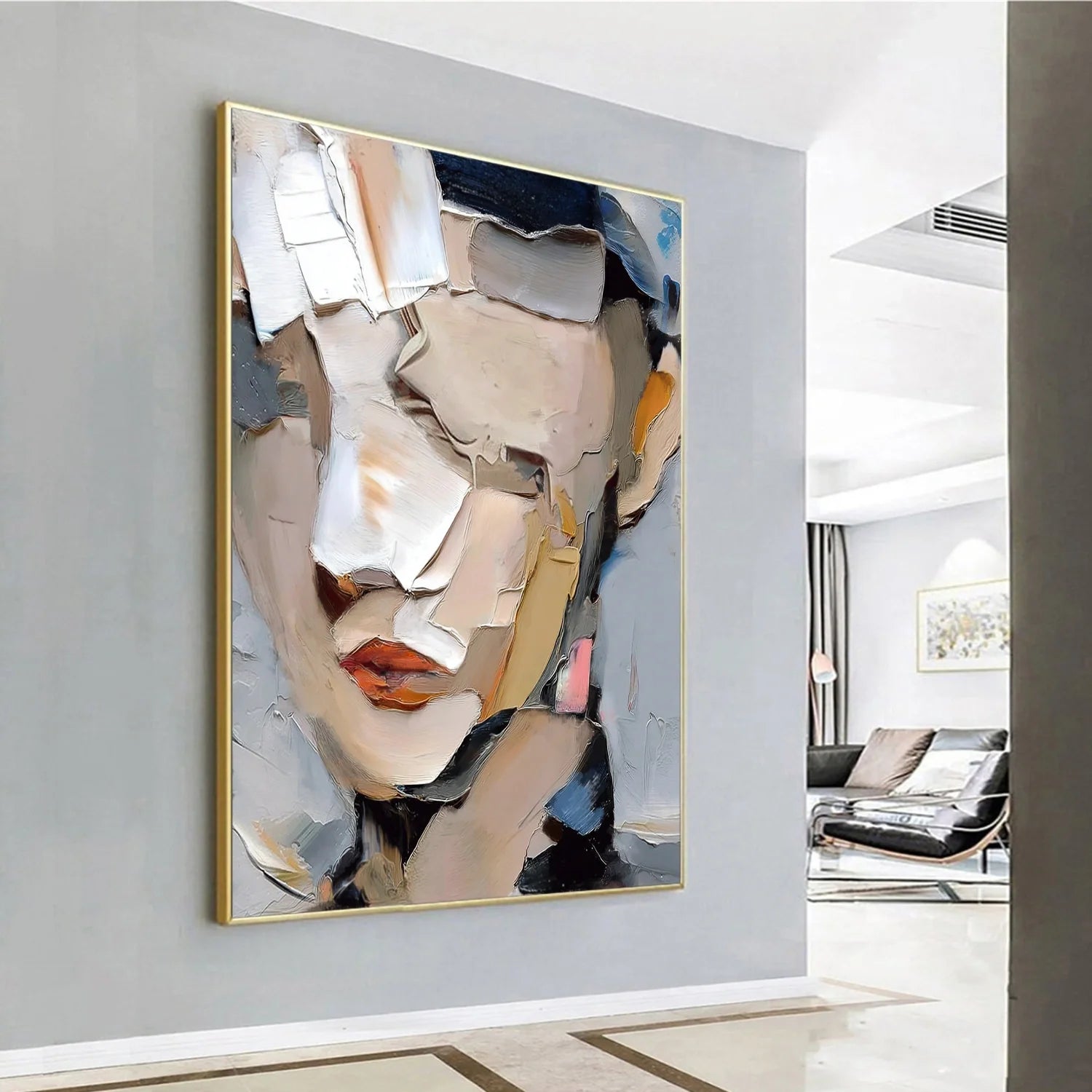 Abstract Portrait Textured Wall Art #AP121