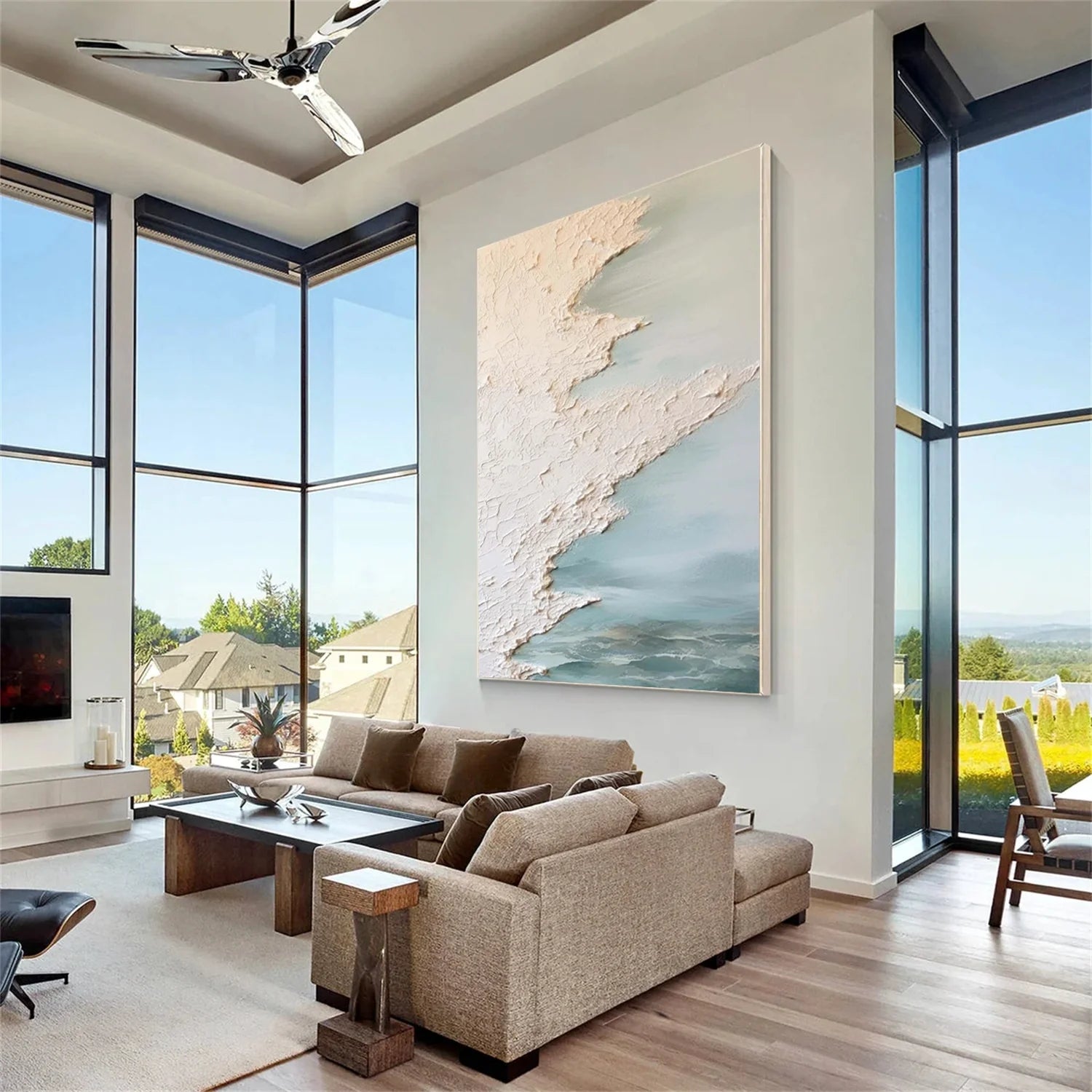Sea & Sky Abstract Textured Wall Art #MS146