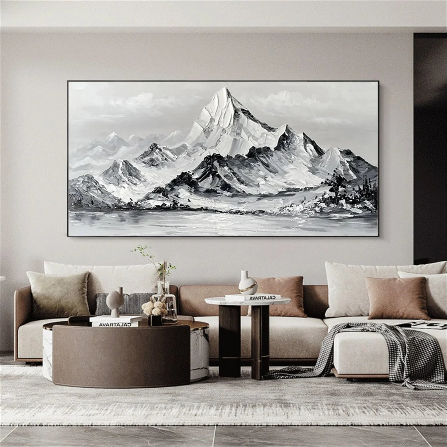 Minimalist Mountain Textured Canvas Art #MM262