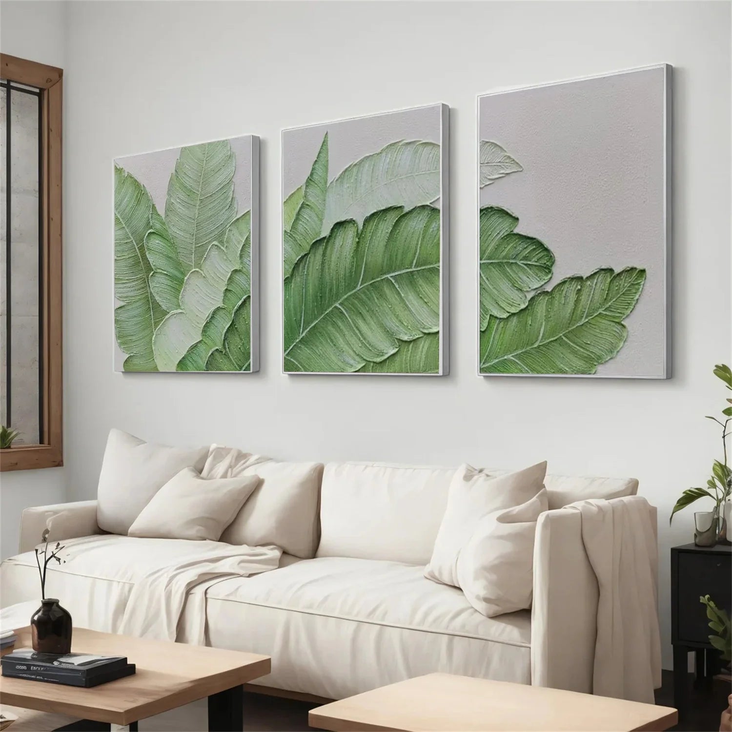 Flower & Tree Abstract Textured Wall Art Set of 3 #ML152
