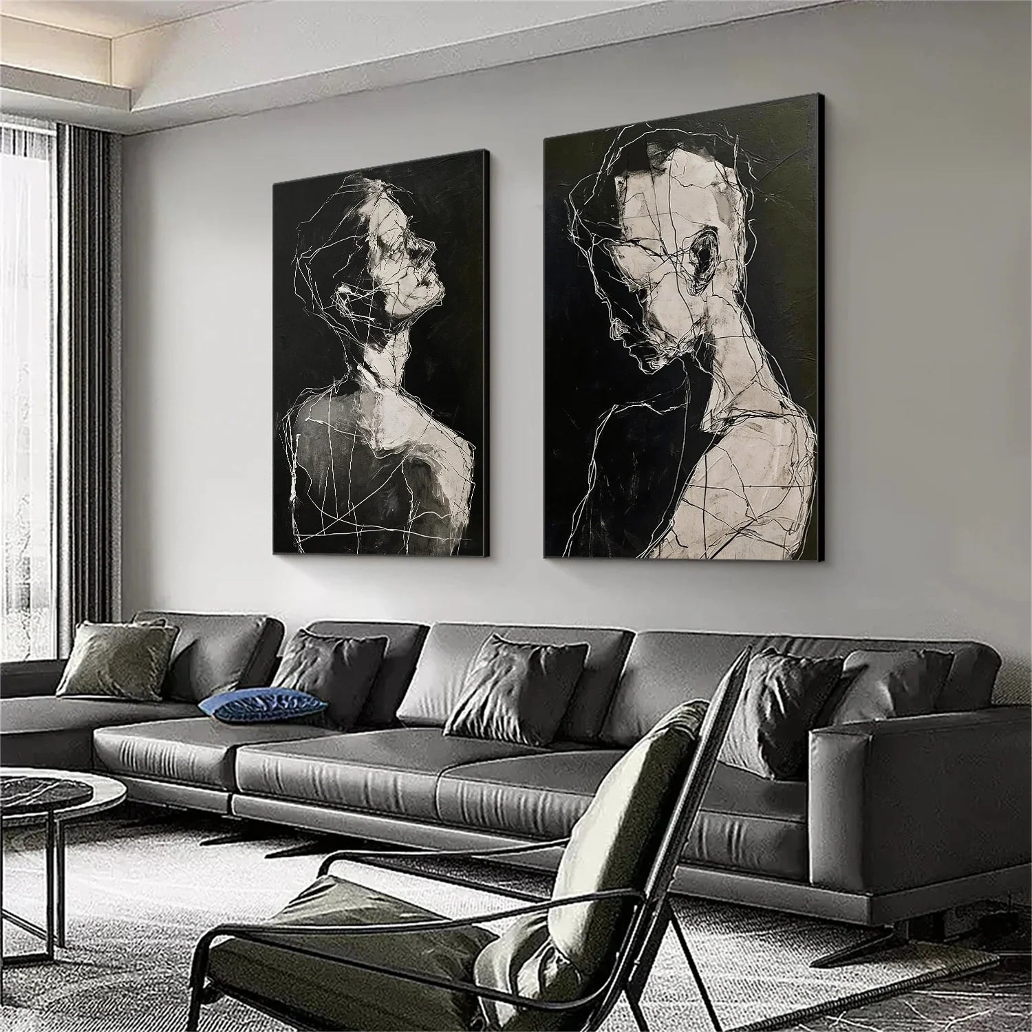 Abstract Portrait Wall Art Set of 2 #AP110