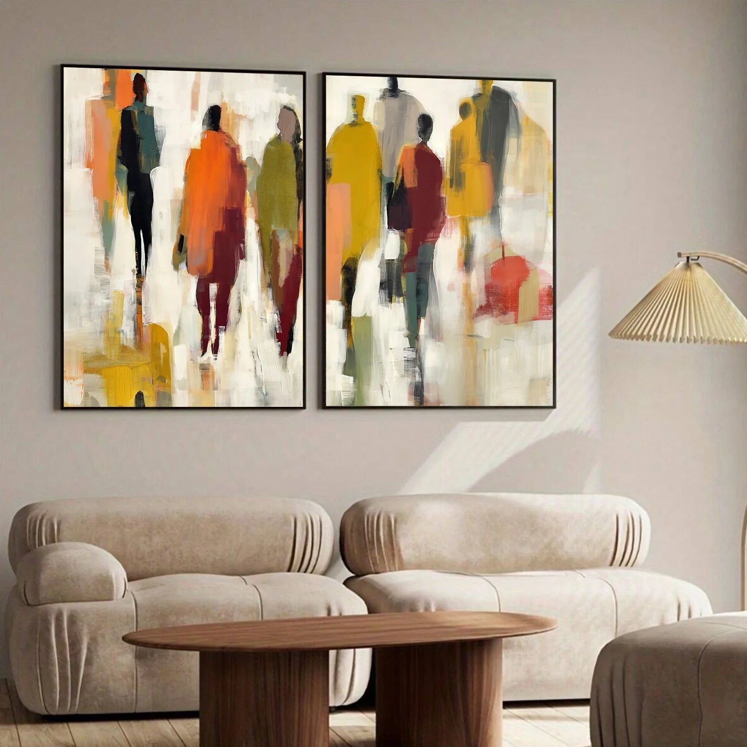 Colorful Abstract Portrait Wall Art Set of 2 #AP088