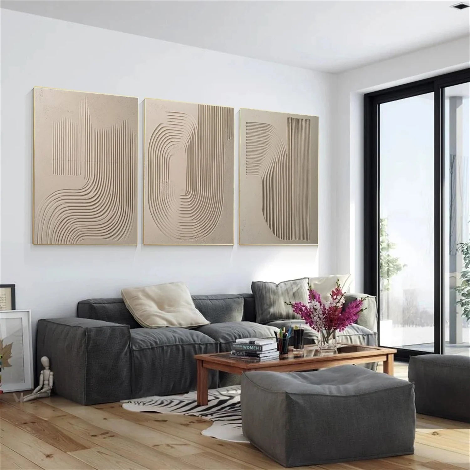 Minimalist Textured Canvas Art Set of 3 #MM361