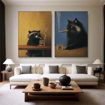 Abstract Animal Wall Art Set of 2 #AL203